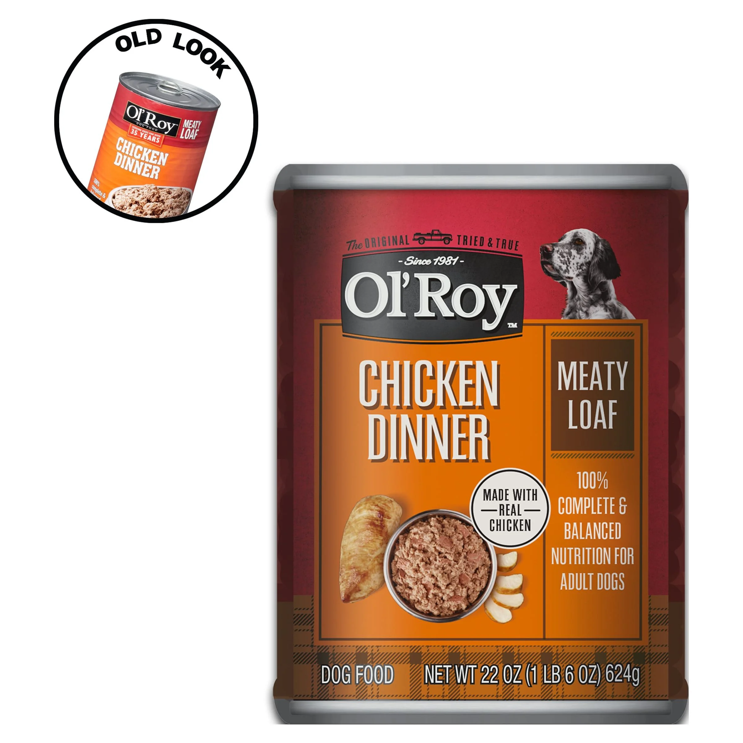 (12 pack) Ol' Roy Chicken Dinner Meaty Loaf Wet Dog Food, 22 oz Can