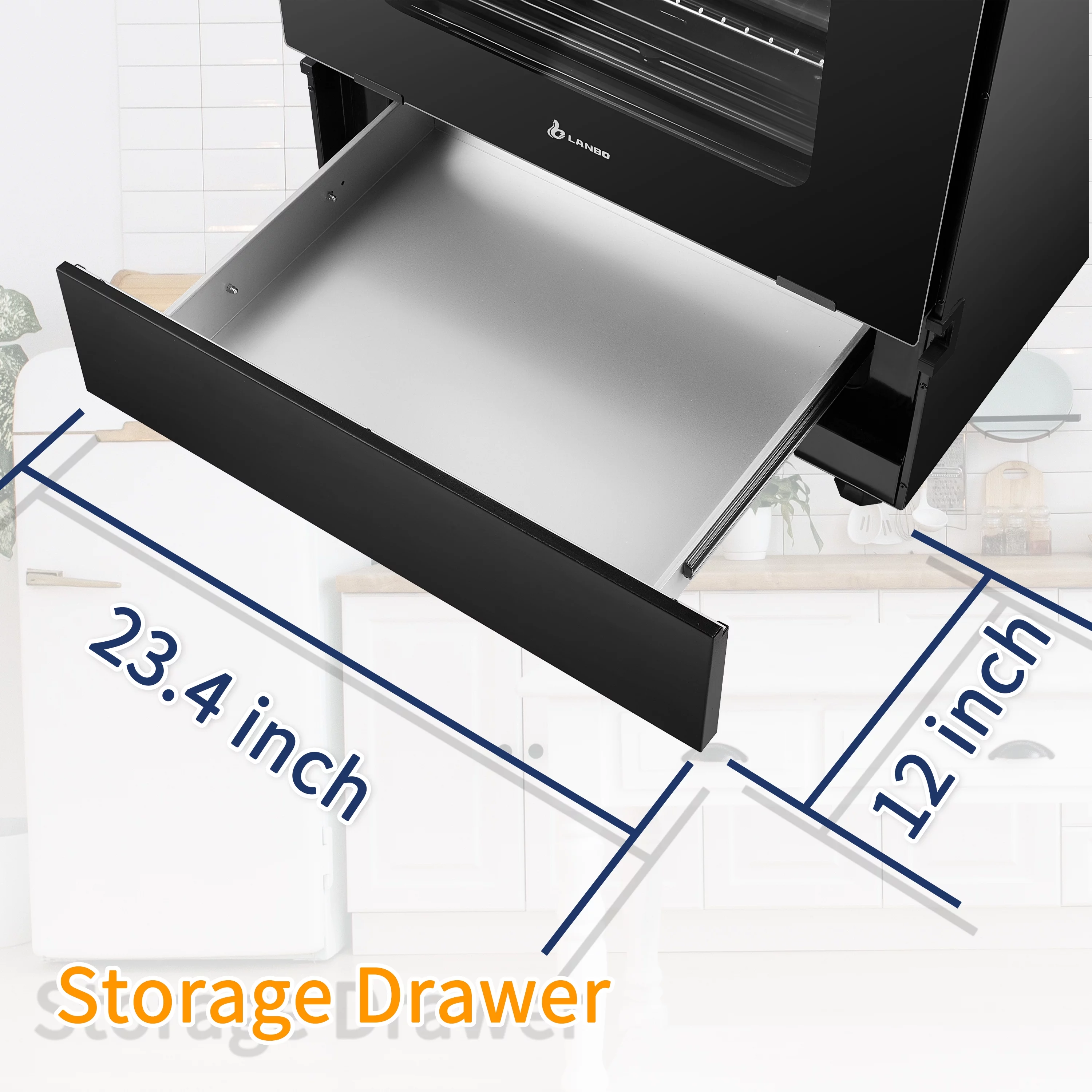 Lanbo 24 inch 2.9 Cu.ft Freestanding Electric Range with Rotisserie and  Convection Oven