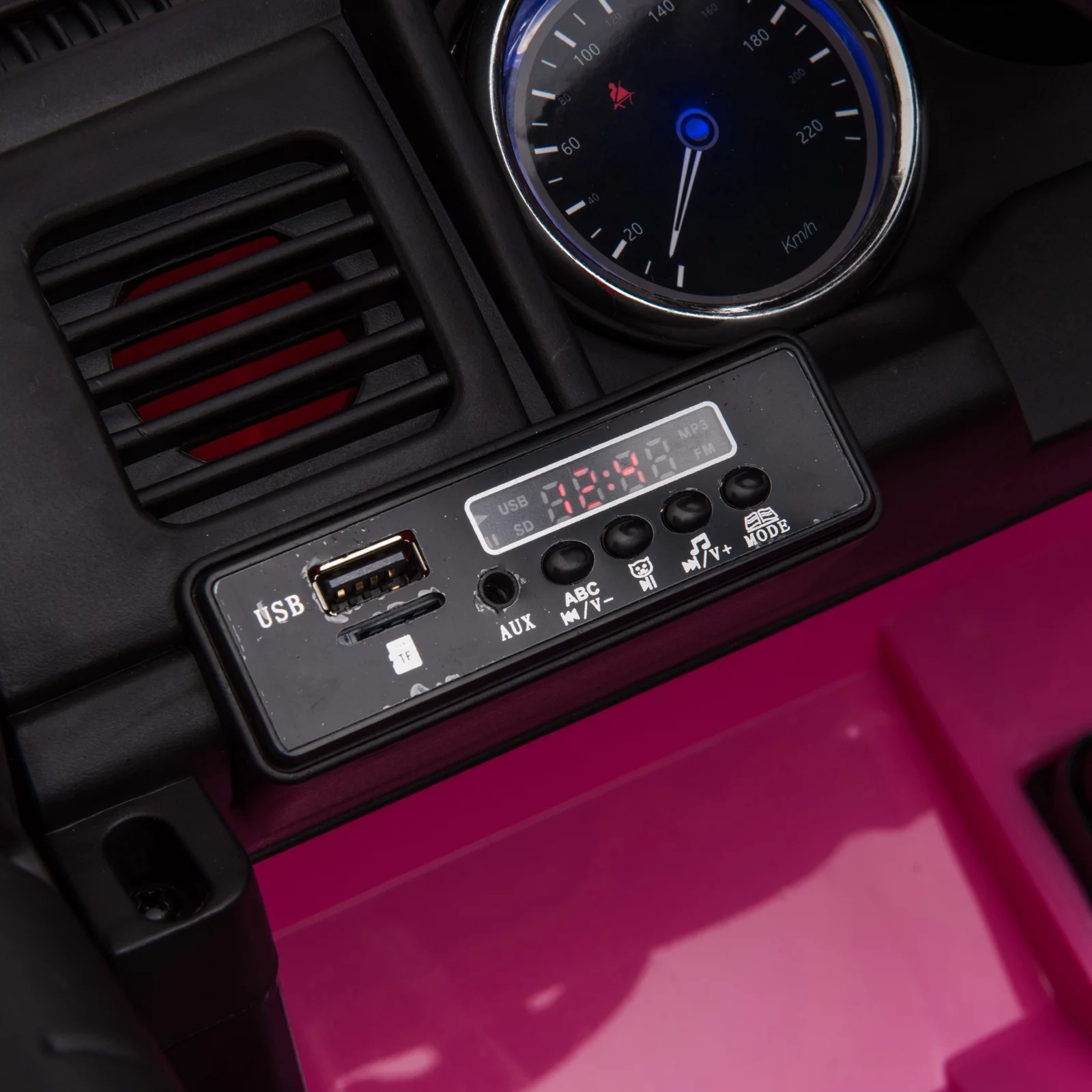 Aosom 12V Kids Electric 2-Seater Ride On Police Car SUV Truck Toy with Parental Remote Control, Pink