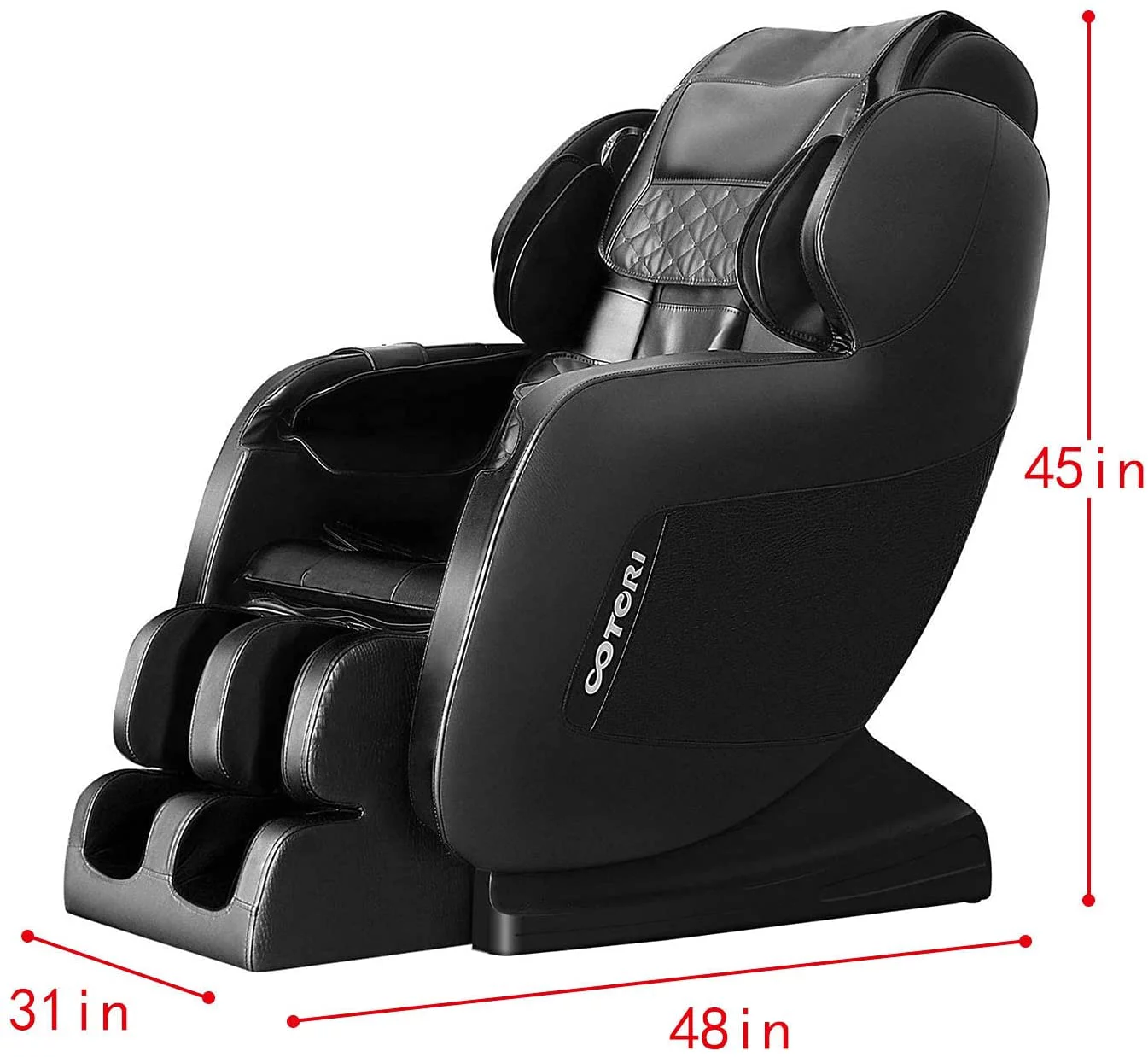 Massage Chair.Zero Gravity,Full Body Shiatsu with Airbags & Heating Vibration and Foot Roller,Black