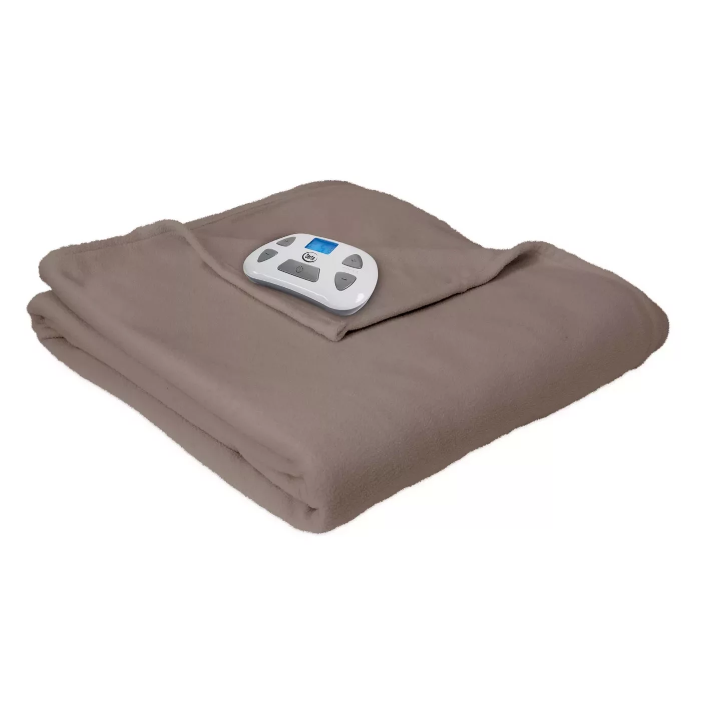 Serta MicroFleece Electric Heated Warming Blanket Full Beige