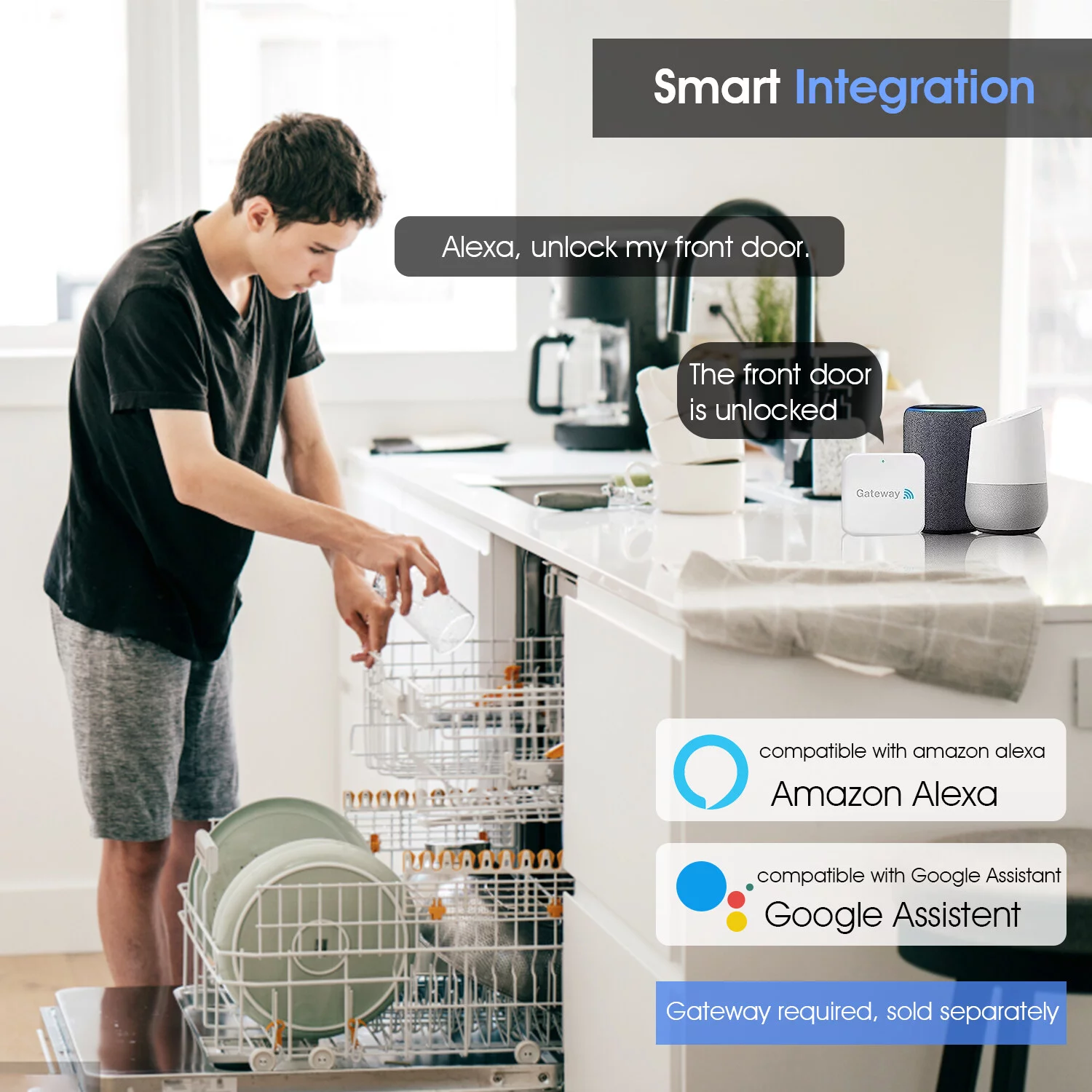 Oyajia Smart Door Lock Handle, Key/Card/Fingerprint/Password/APP Control Door Lock, Keyless Entry Door Lock with Handle for Front Door, Keypad Door Handle