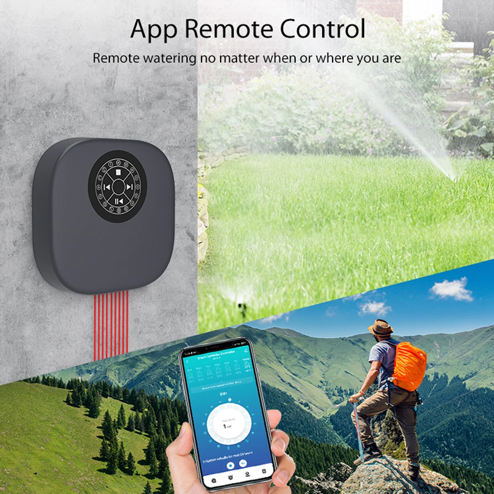 Andoer Irrigation Controller,Wifi Bt Sprinkler Wifi Timer 16 Zones Device Balcony Weather Water Timer Weather Delay Timer Timer 16 Eryue Xinzy Mizuh Device 16 HavouSprinkler SiukeWifi