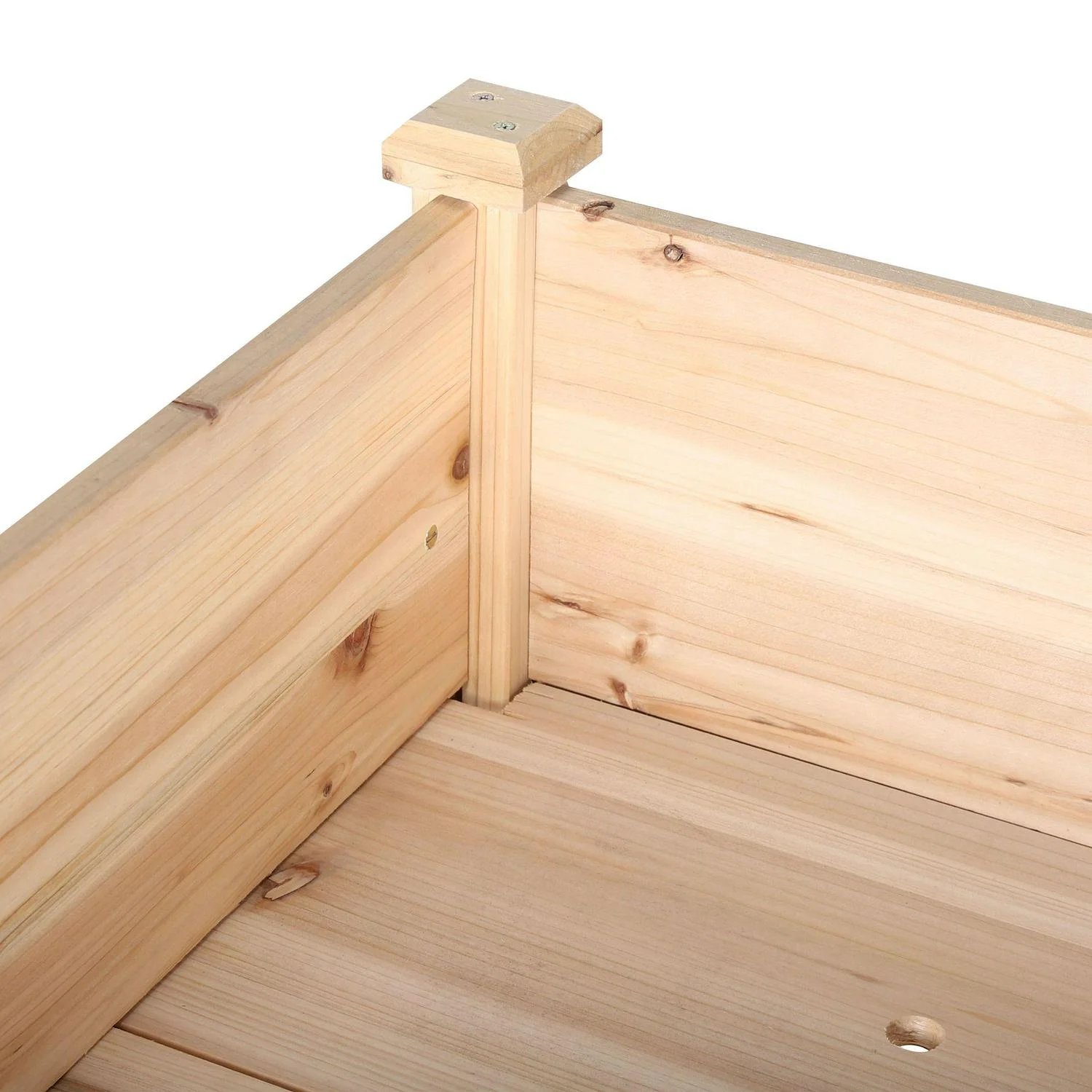 Veikous Wooden Raised Garden Bed with Lockable Wheels and Liner