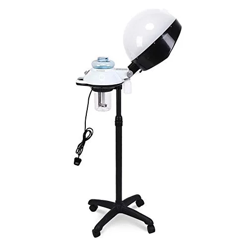 Hooded Hair Dryer, Hair Steamer Professional Stand Up Dryers for Hair Home Use Processor Equipment Salon Floor Hair Bonnet Dryer Stand Steamer for Hair Treatment Equipment White