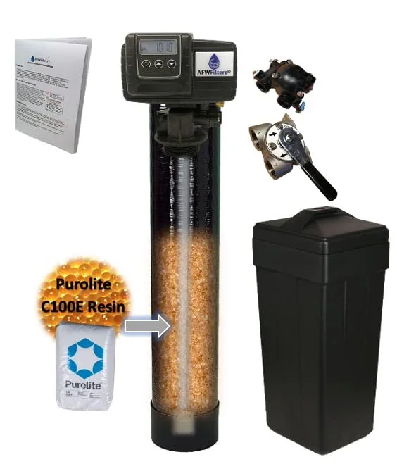 AFWFilters Purolite Metered Water Softener 48,000 48k Whole House Water Softener with Fleck 5600SXT and Upgraded C100E Purolite Resin 1