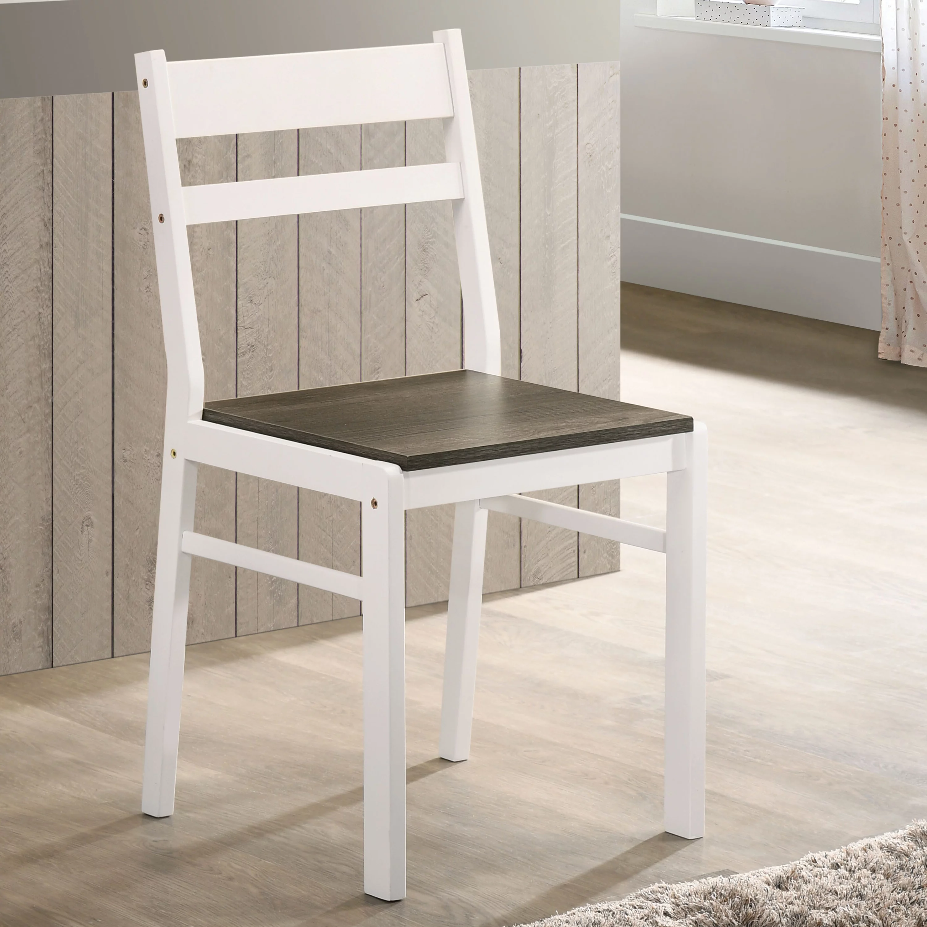 Furniture of America Royst 5-Piece Wood Dining Set, Gray and White