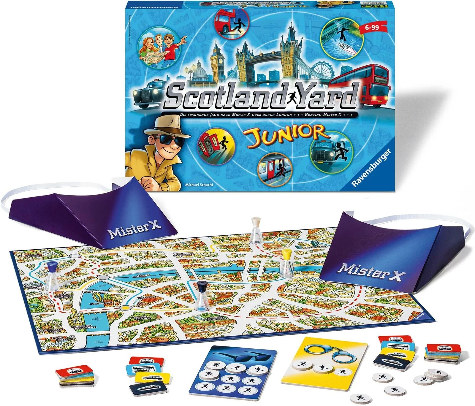 Scotland Yard - Family Game -Ravensburger Scotland Yd Junior For Ages 6 & Up - A Cooperative Mysterious Clue-Solving Children's Board Game