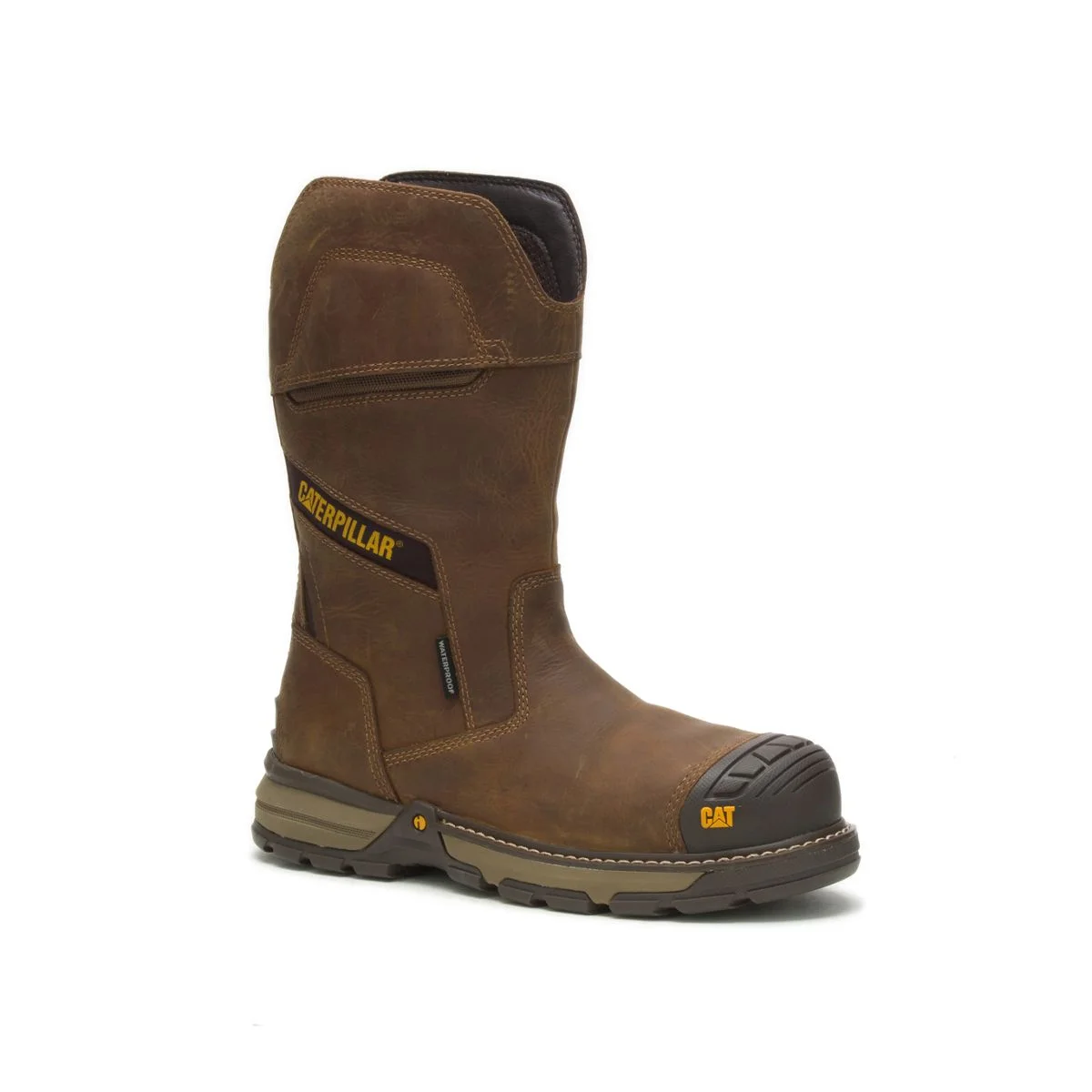 Caterpillar Excavator Superlite Pull-On Waterproof Carbon Composite Toe Work Boot Men Pyramid