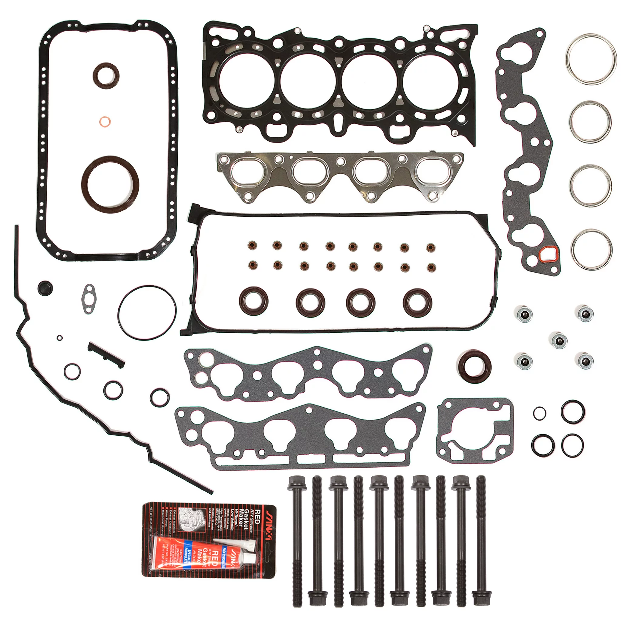 Evergreen FSHB4029 Full Gasket Set Head Bolts Fit 96-00 Honda Civic Del Sol VTEC 1.6 D16Y5 D16Y8