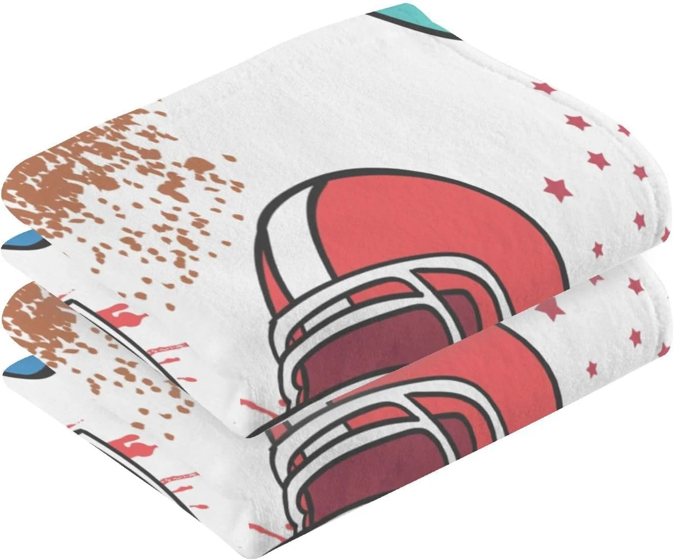 GZHJMY American Football Pattern Hand Towels Set of 2, Highly Absorbent Soft Cotton Face Towels Bathroom Decorative Towel for Beach Gym Spa Shower, 16x28In Washcloths