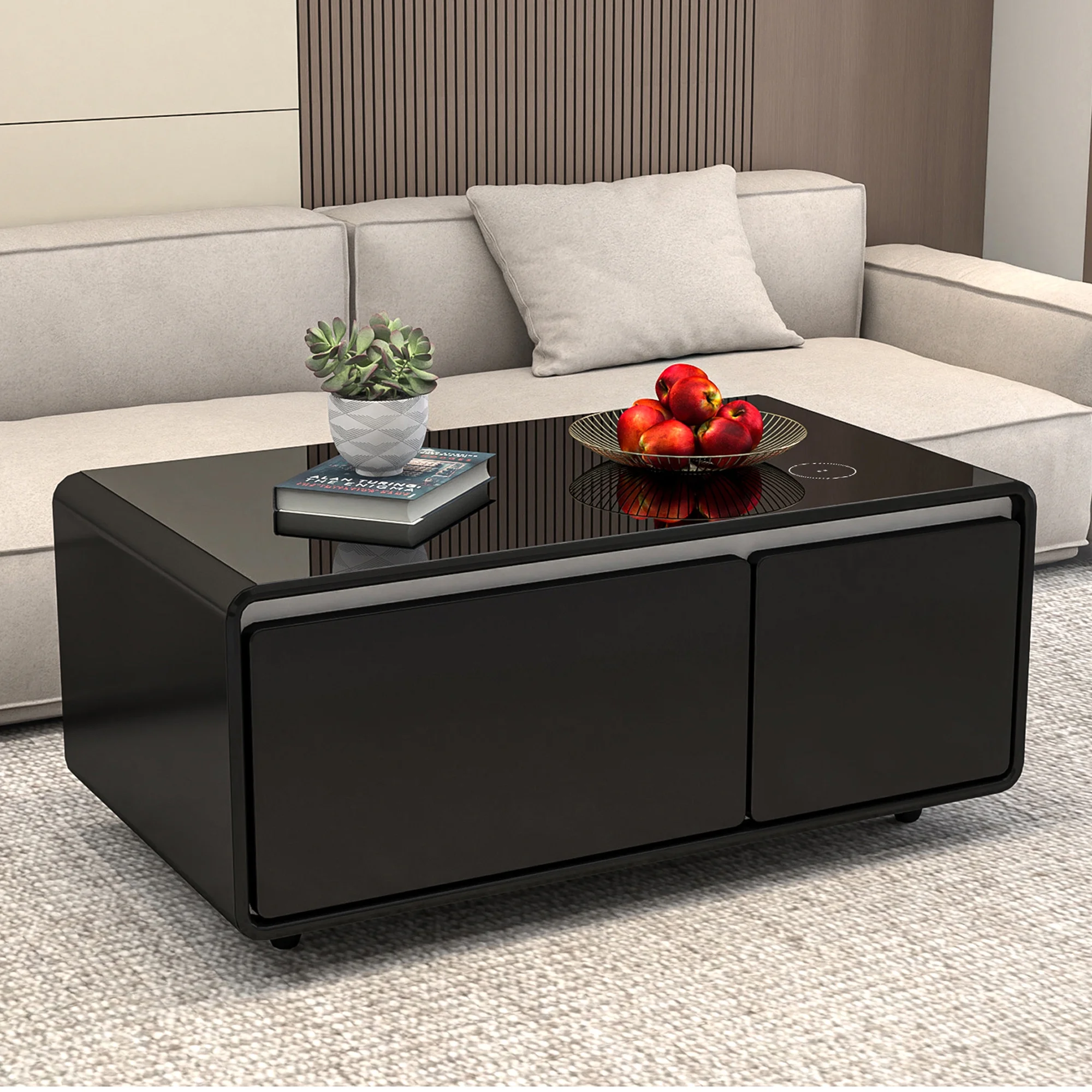 Smart Coffee Table with Built-in Fridge - 116.84 - Upgrade Living Room