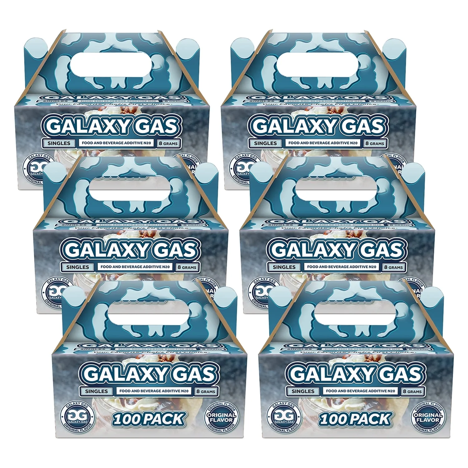 Galaxy Gas Original Flavor Whipped Cream Chargers, Nitrous Oxide 8 Gram Whip Cream Charger, Whipped Cream Charger Set, N2O Charger Set, 600 Counts