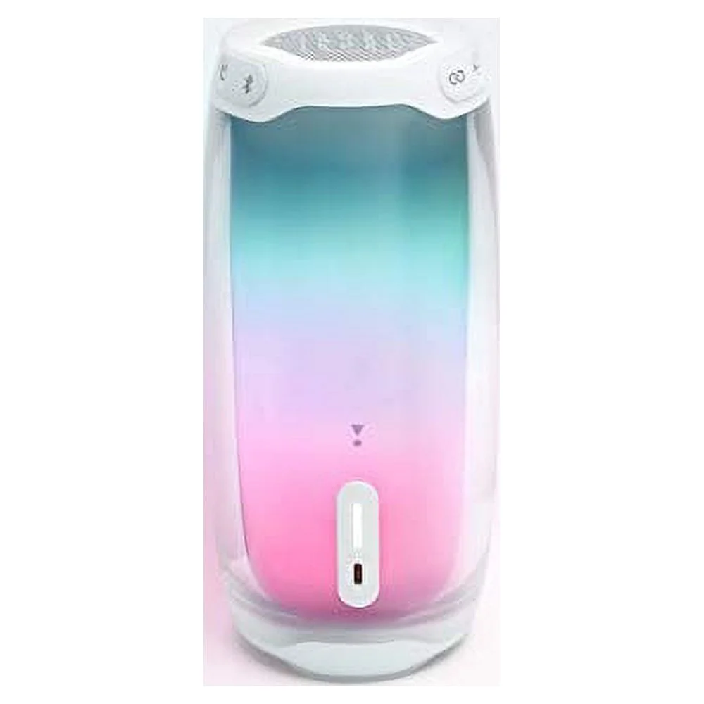Restored JBL Pulse 4 Waterproof Portable Bluetooth Speaker with Light Show - White (Refurbished)