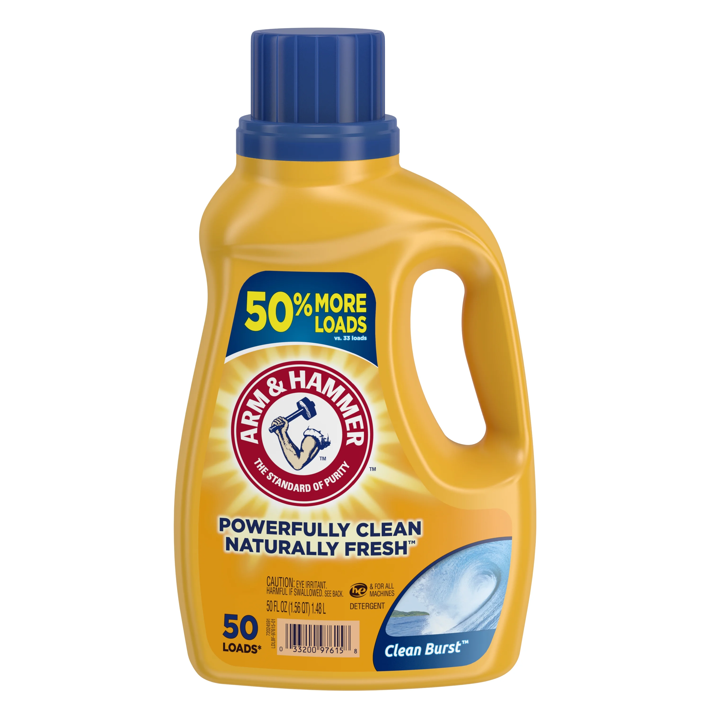 Arm & Hammer Clean Burst, 50 Loads Liquid Laundry Detergent, 50 Fl oz
