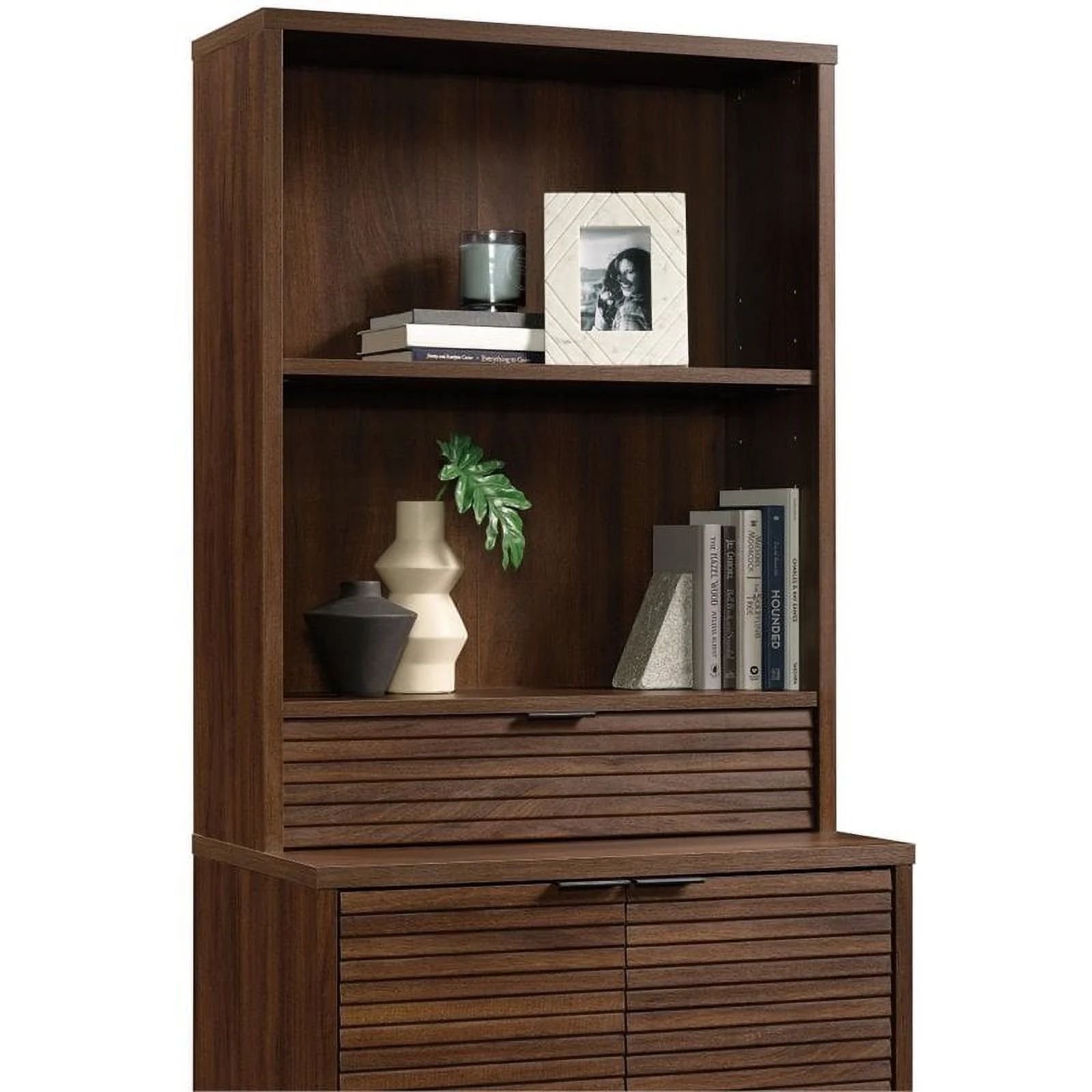 Home Square 2-Piece Set with 2 Drawer Lateral File & Library Hutch