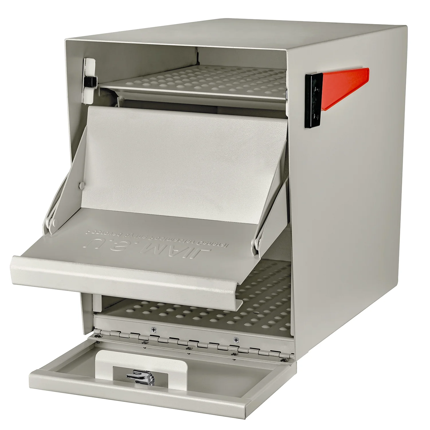 Package Master Locking Security Mailbox, Cream White