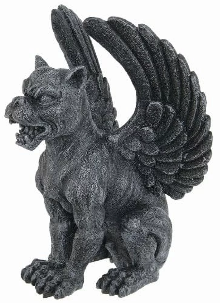 Resin Medieval Sitting Winged Lioness Gargoyle Figurine Statue
