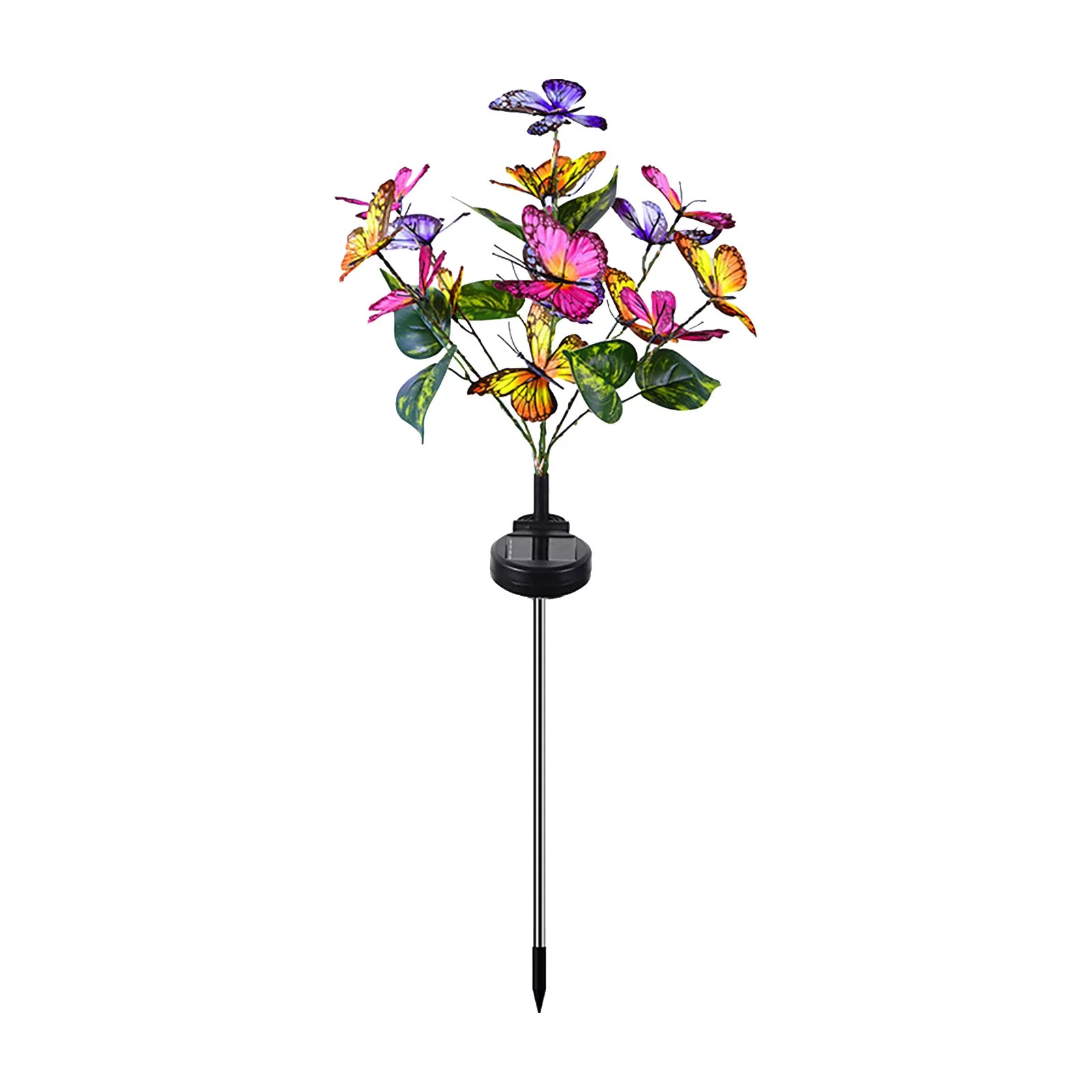 Bnnlsa Garden Lamps Courtyard Lamp Four Color Butterfly Flower Garden Lamp Garden Decorative Floor Lamp