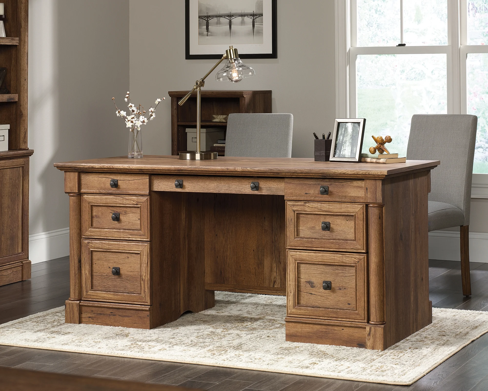 Palladia Executive Desk Vintage Oak