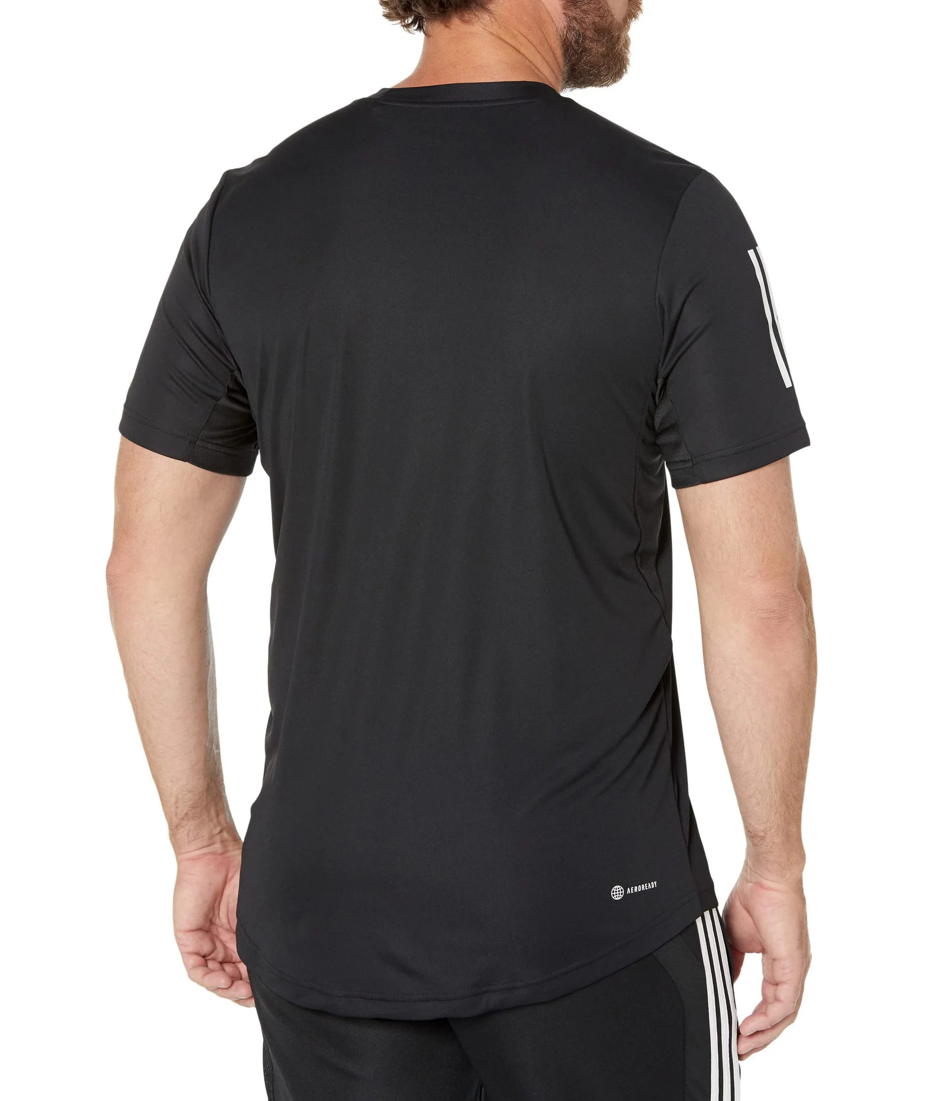 adidas Club 3-Stripes Tennis Tee (Mens, Black, LG)