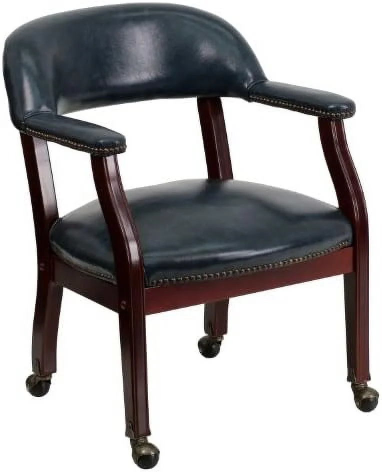 FDXCKJP Burgundy LeatherSoft Conference Chair with Casters