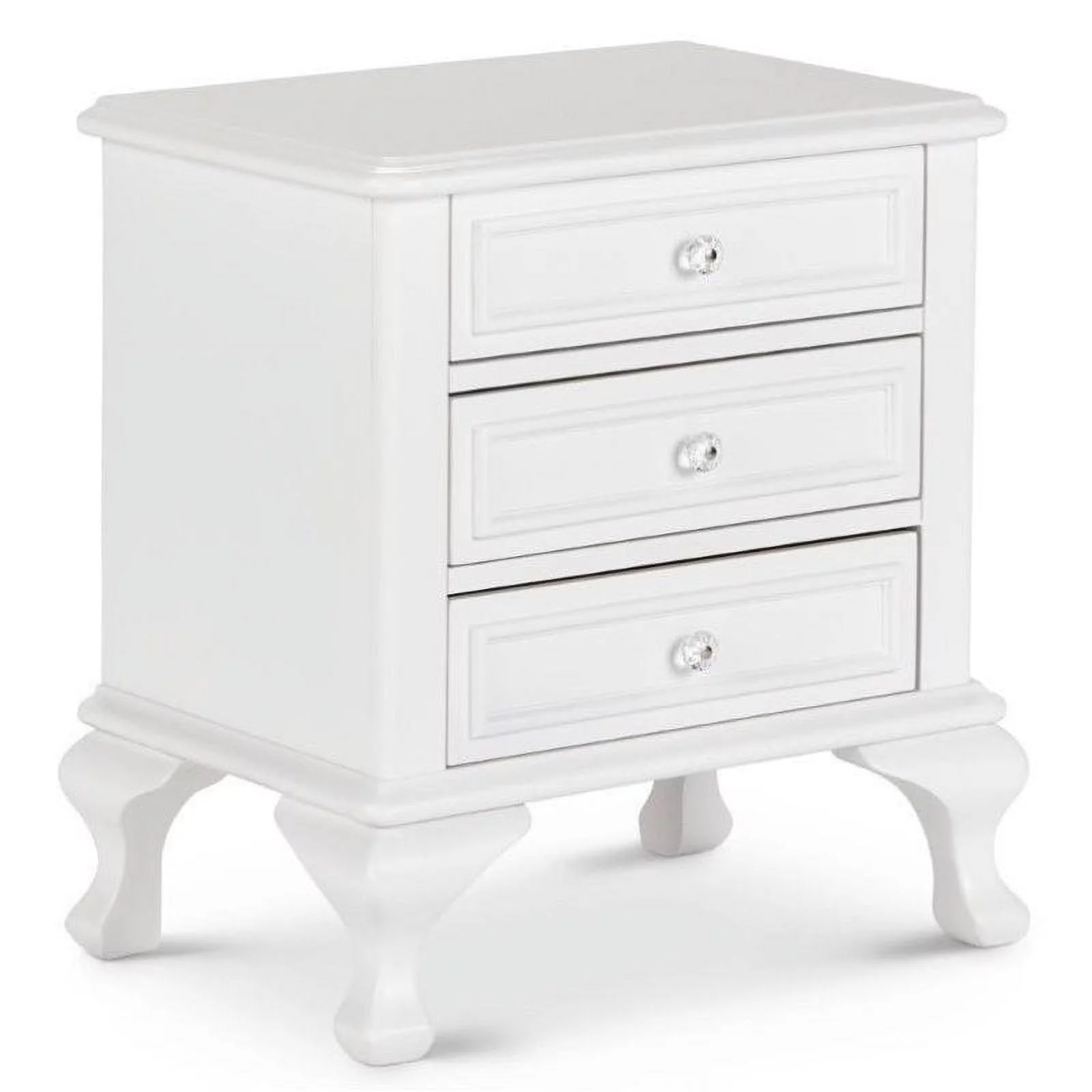 Home Square 2 Piece Wood Nightstand Set with 3 Drawer in White