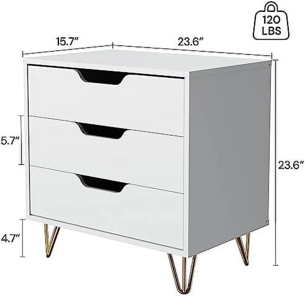 SQYTHGB 3 Drawer Dresser   Modern Dresser for Bedroom   Dressers with Wide Chest of Drawers for  Bedroom  Black Dresser for Living Room  Nursery  Hallway  Black