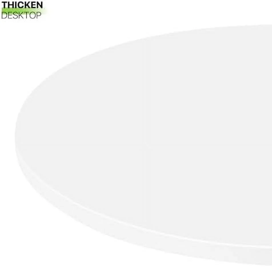 JYHOME 23.5'' Round Adjustable Height Wood  Pub Table Adjustable Range 27.5"-36" Living Room Dining Room  Cocktail Table (White Black)