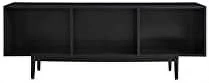 Liam Mid-Century Record Storage Console Cabinet, Large, Black