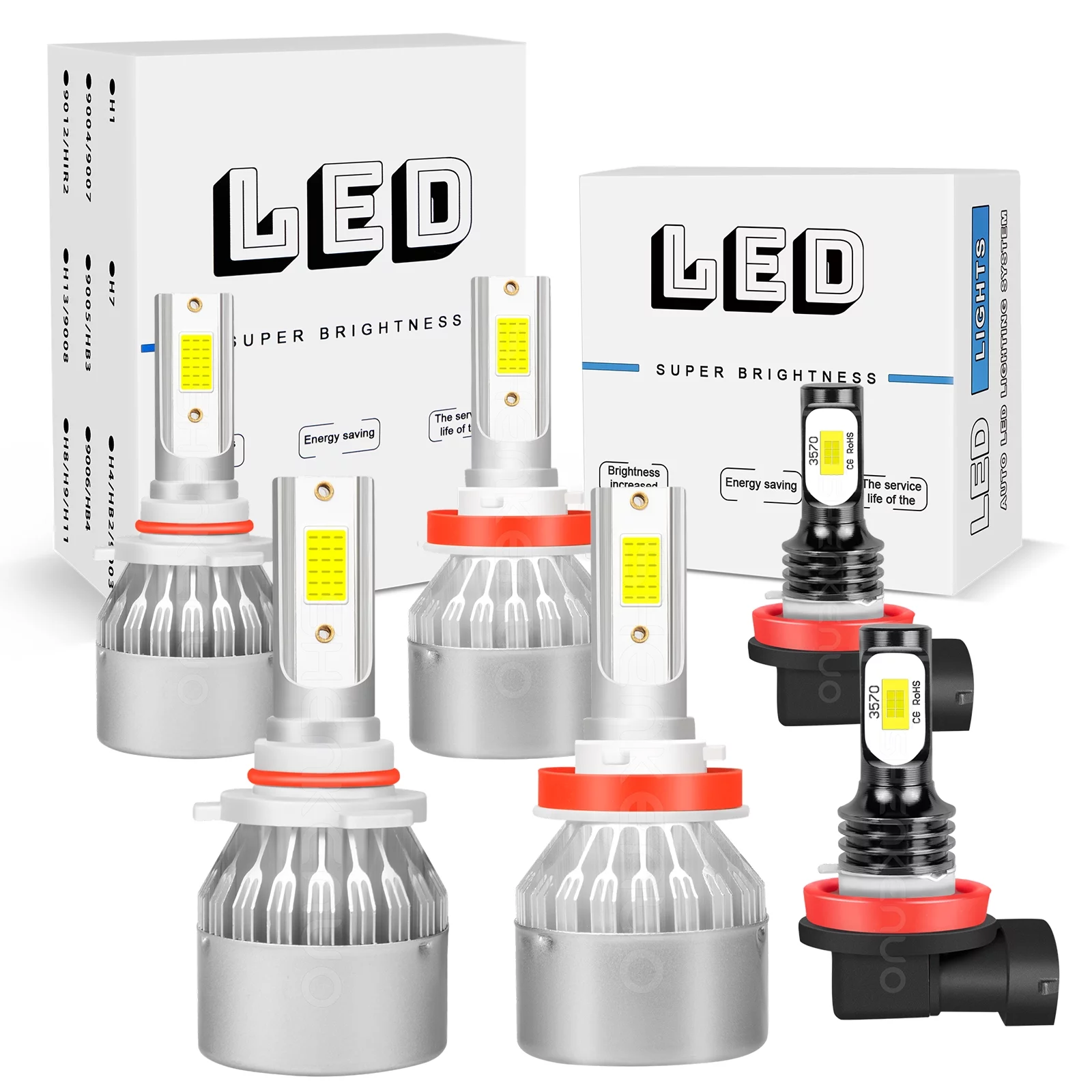 For  Toyota Camry 2007-2014 Combo 6x LED Headlights High Low Beam & Fog Lights