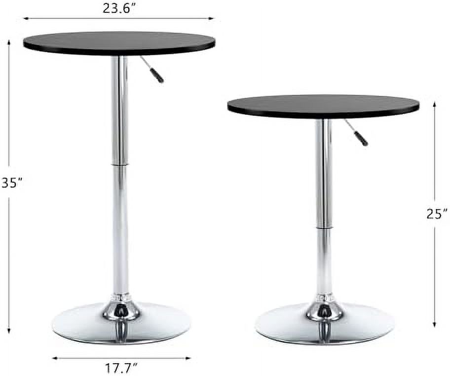JYHOME Round Pub Table  Height Adjustable  Table 25-35 inches   Swivel Table Top