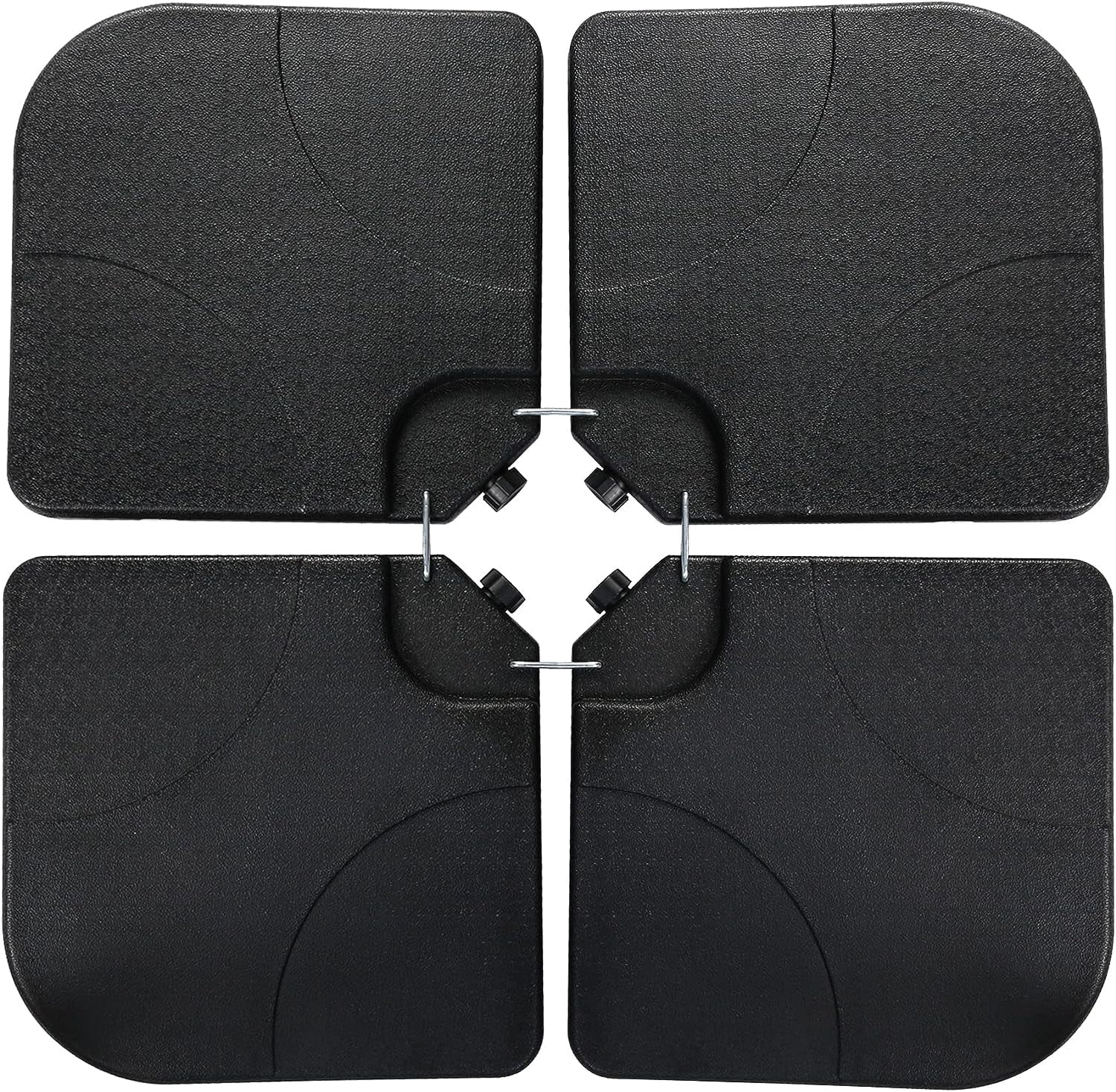 4-Piece 176Lbs Heavy-Duty Cantilever Umbrella Base Patio Umbrella Stand Square Offset Umbrella Base Plate Water&Sand Filled for Cantilever Patio Umbrella Banyan Umbrellas & Sycamore Umbrellas