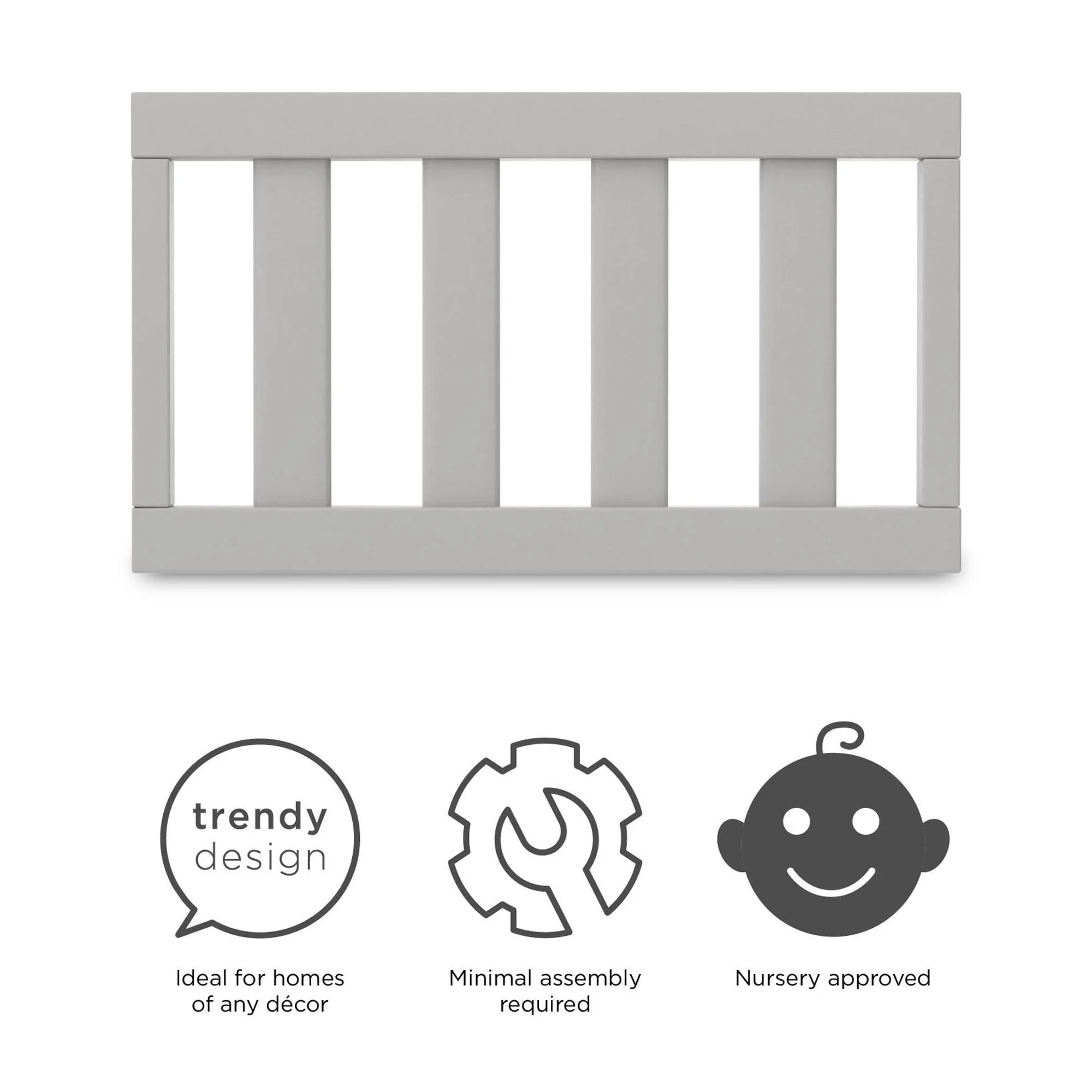 Little Seeds Universal Toddler Rail, Nursery Furniture, Sharkey Gray