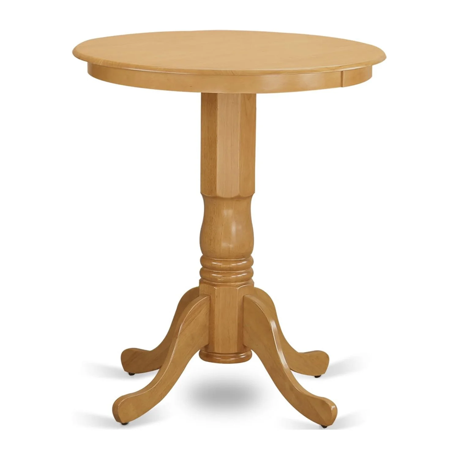 HomeStock Rustic Refinement Beautiful Small Table With Oak Color Table Top Surface And Asian Wood Small Dining Table Wooden Legs - Oak Finish
