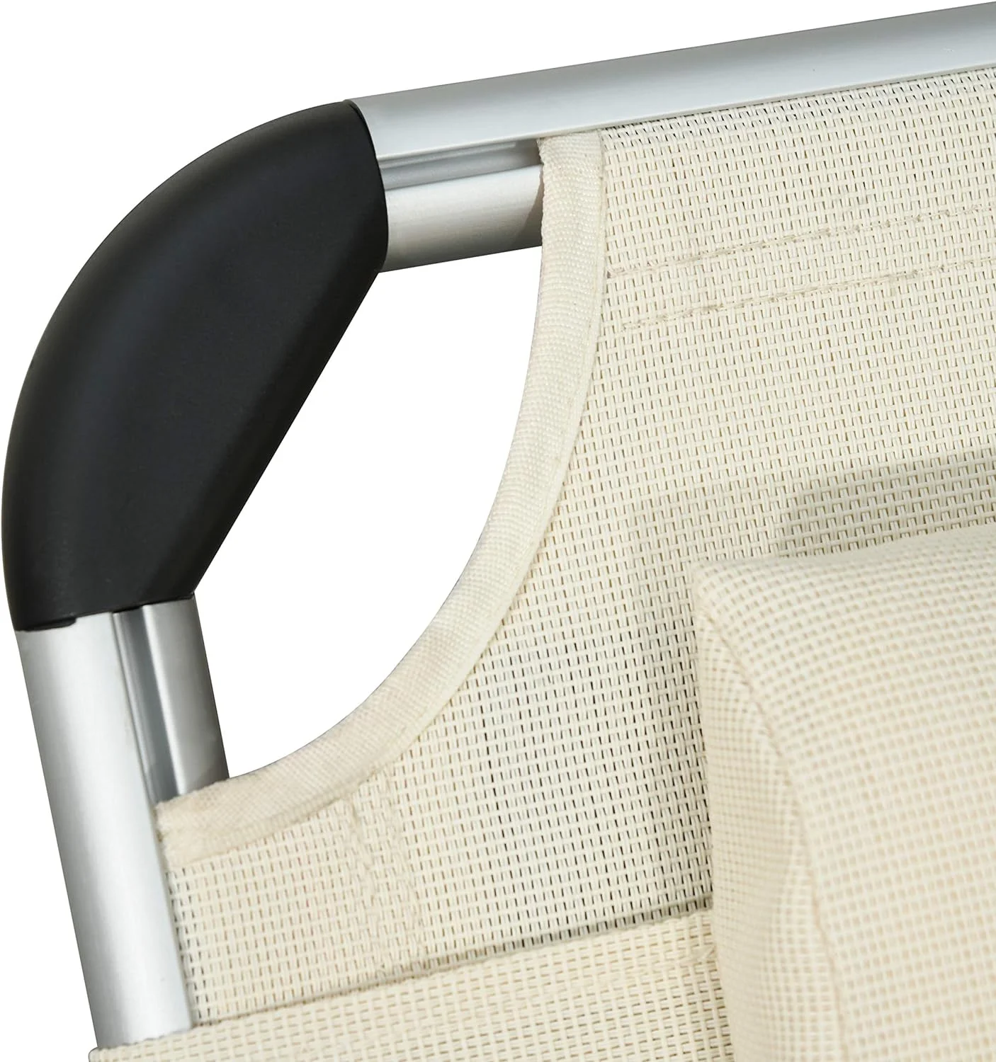 Outsunny Foldable Reclining Pool & Beach Chair w/ Pillow, White