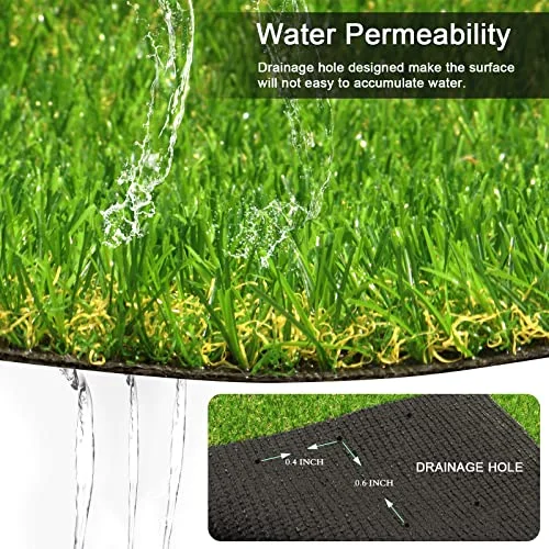Weidear Artificial Turf Grass 4ft 11in x 8 ft, Realistic Fake Grass Rug with Drainage Holes, 20MM Indoor Outdoor Lawn Grass Landscape for Backyard Patio, Synthetic Grass Mat for Dogs Pets, Customized