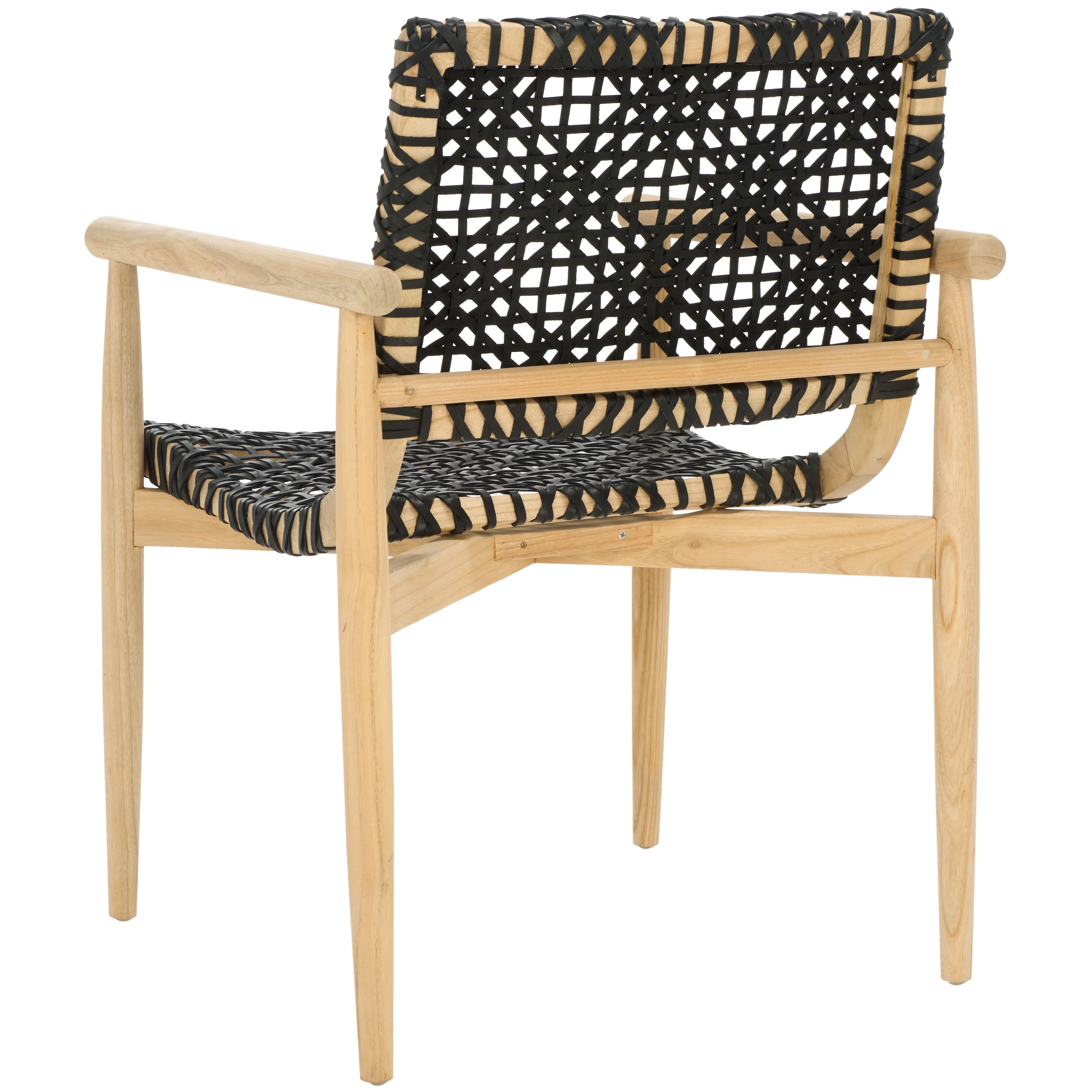 SAFAVIEH Sianna Accent Chairs, Natural/Black (22.8 in. W x 23.4 in. D x 32.9 in. H)
