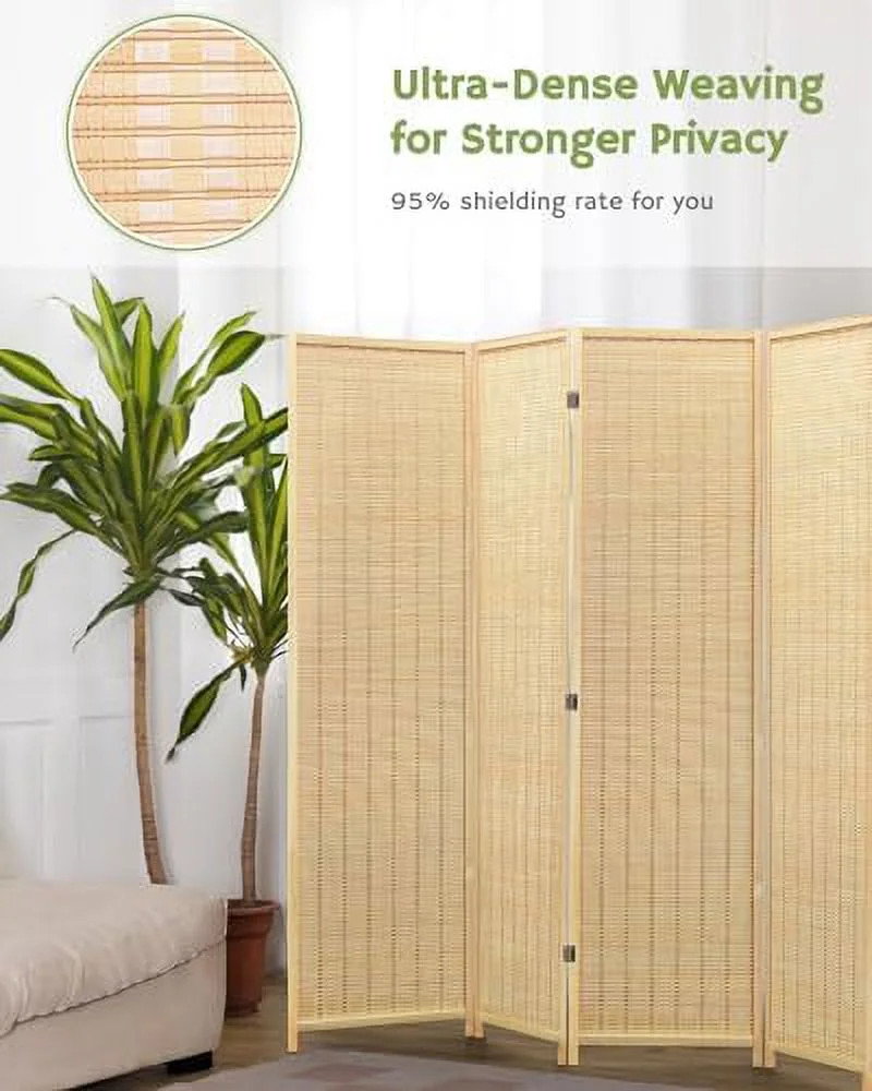 GVJMTKP Room Divider Folding Privacy Screen  6 Panel Room Dividers 6 ft. Tall  Partition Wall Separation Dividers Freestanding  Beige
