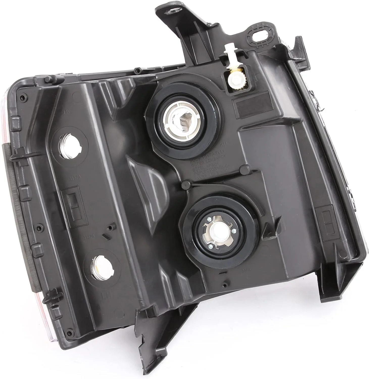 Black Housing Headlight Assembly compatibel with 2007-2013 Chevy Silverado 1500, 07-14 Silverado 2500HD 3500 Headlights Headlamp Replacement Pair, Clear Side
