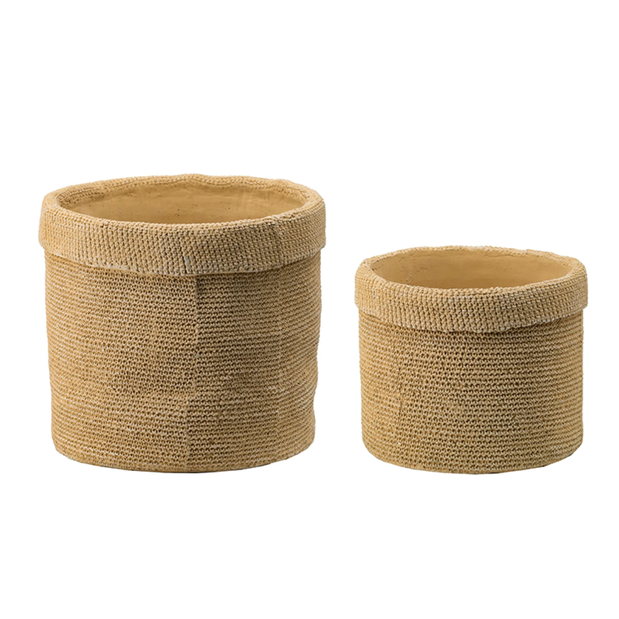 CC Home Furnishings Round Woven Basket Planters - 14.5