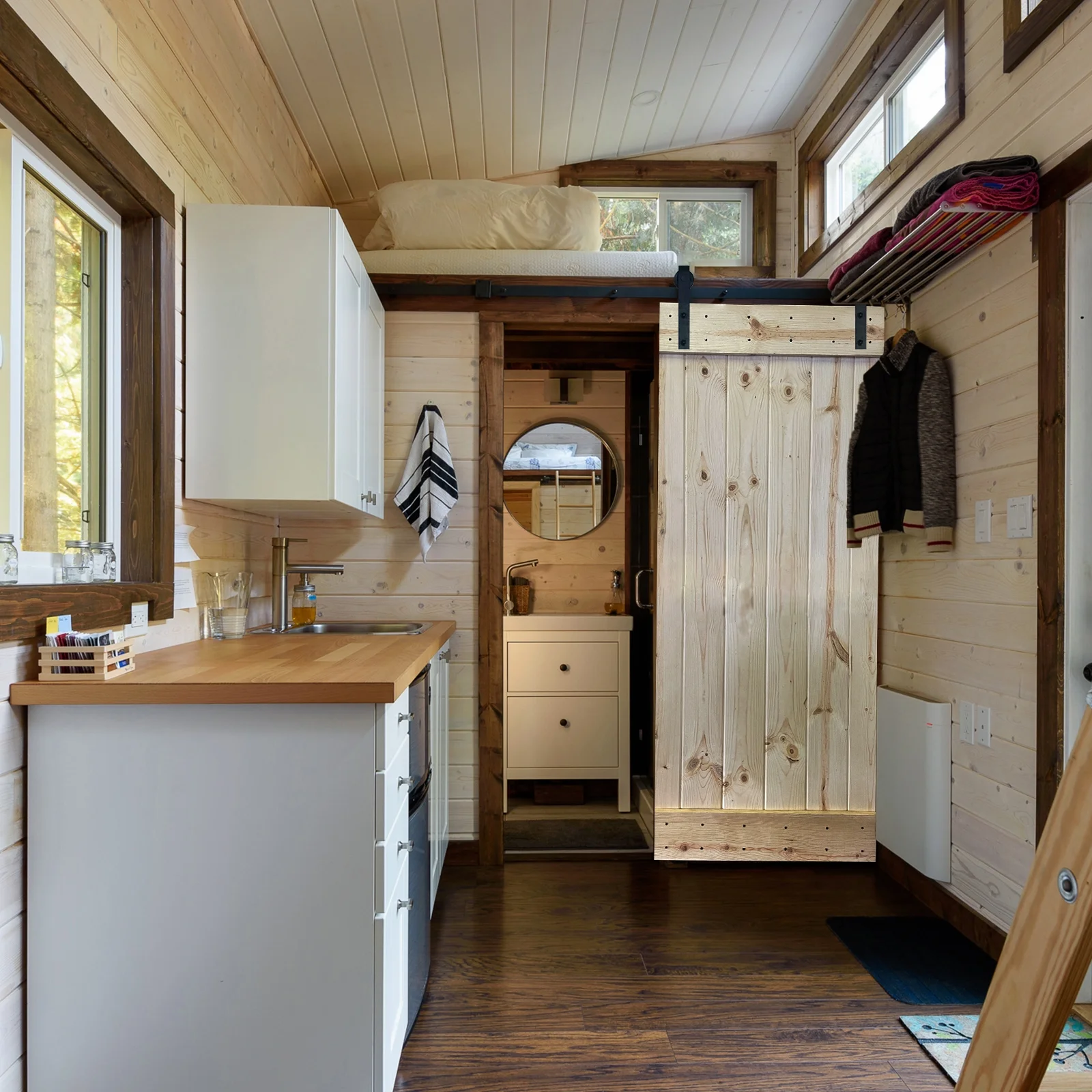 Akicon Paneled Wood Unfinished Barn Door Z1 42