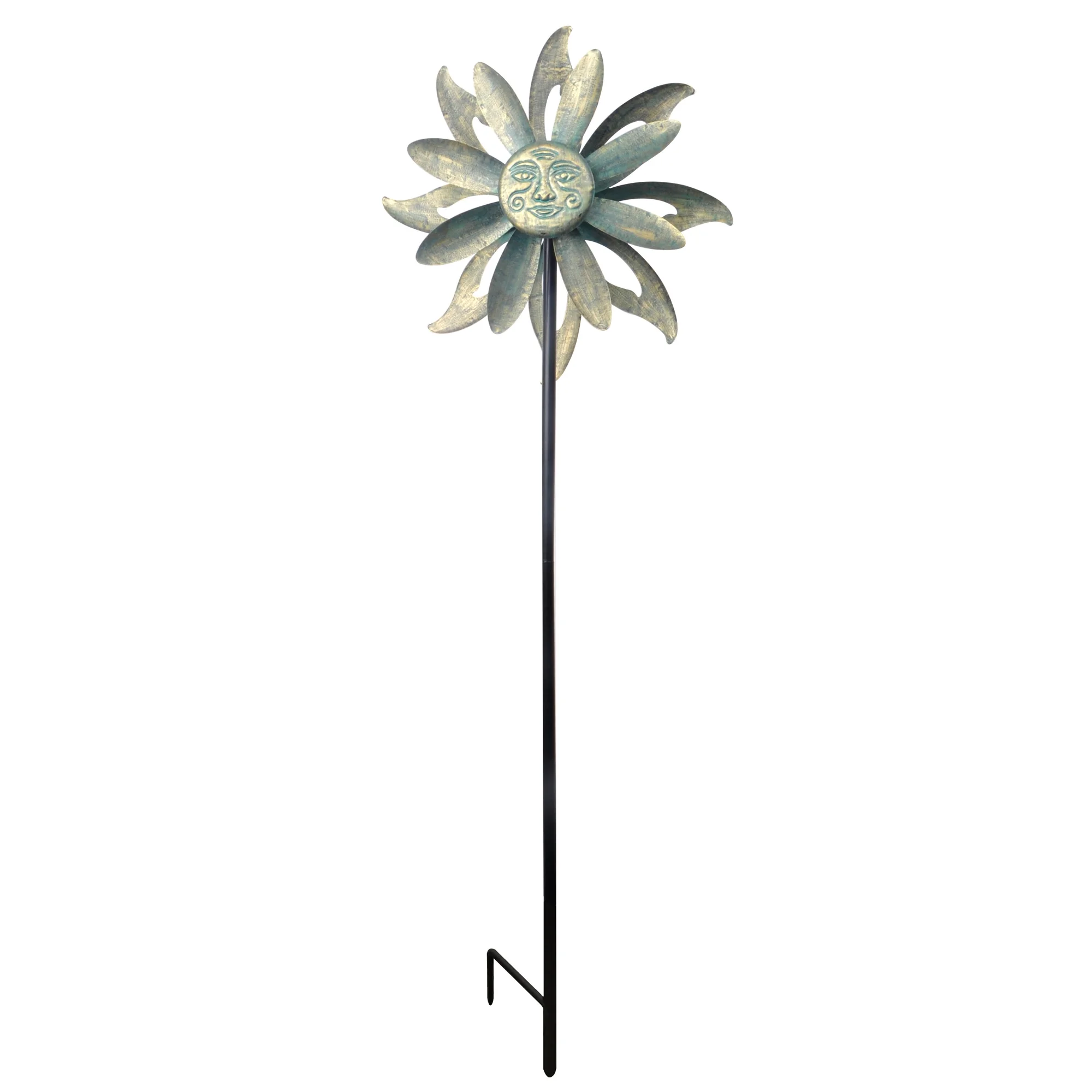 Teamson Home Kinetic Windmill Dual Spinner Outdoor Garden Floral Design 3207132