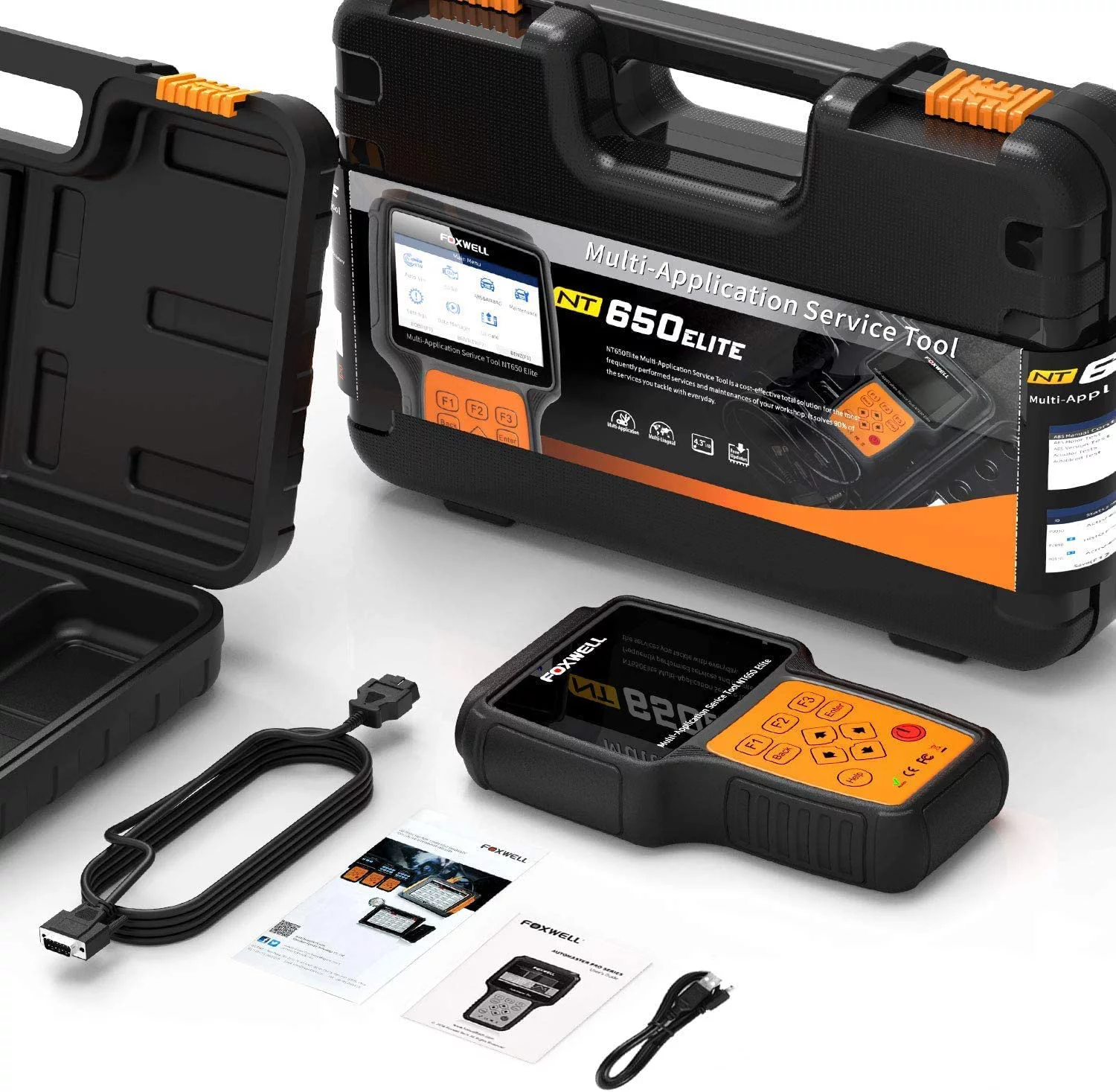 FOXWELL NT650 Elite Automotive OBD2 Scanner ABS Airbag Engine Code Reader with SAS EPB DPF EPS TPMS TPS 25 Special Functions