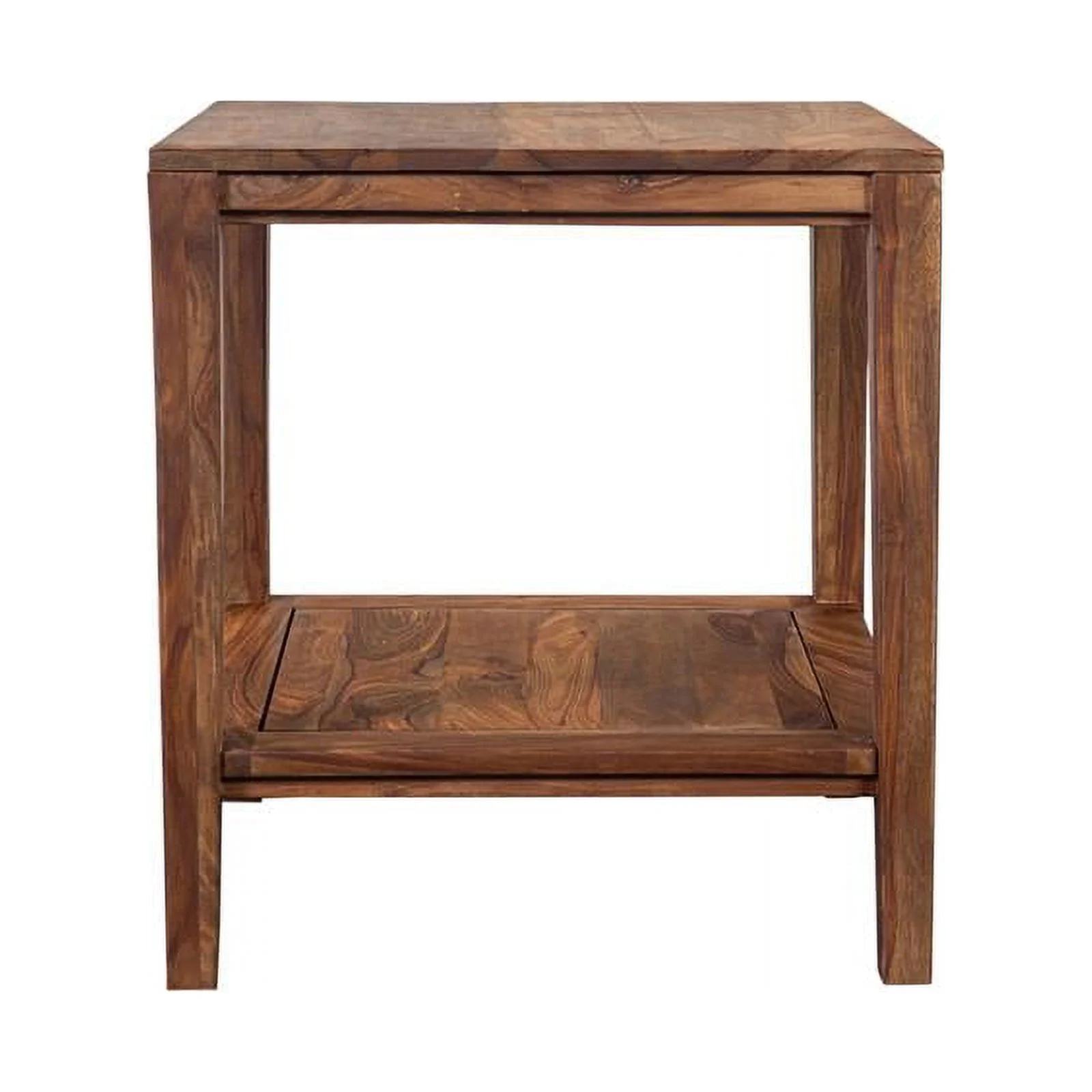 Home Square Sheesham Wood End Table in Natural Finish - Set of 2