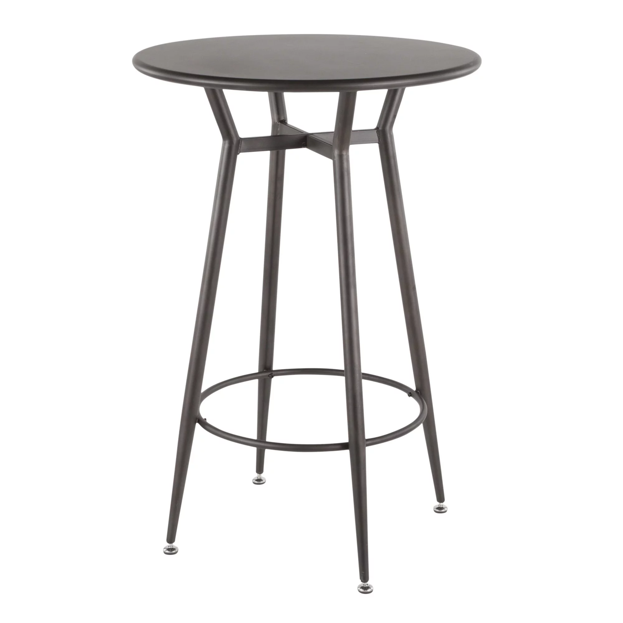 DeeHome Clara Industrial Round Bar Table in Antique Metal by LumiSource