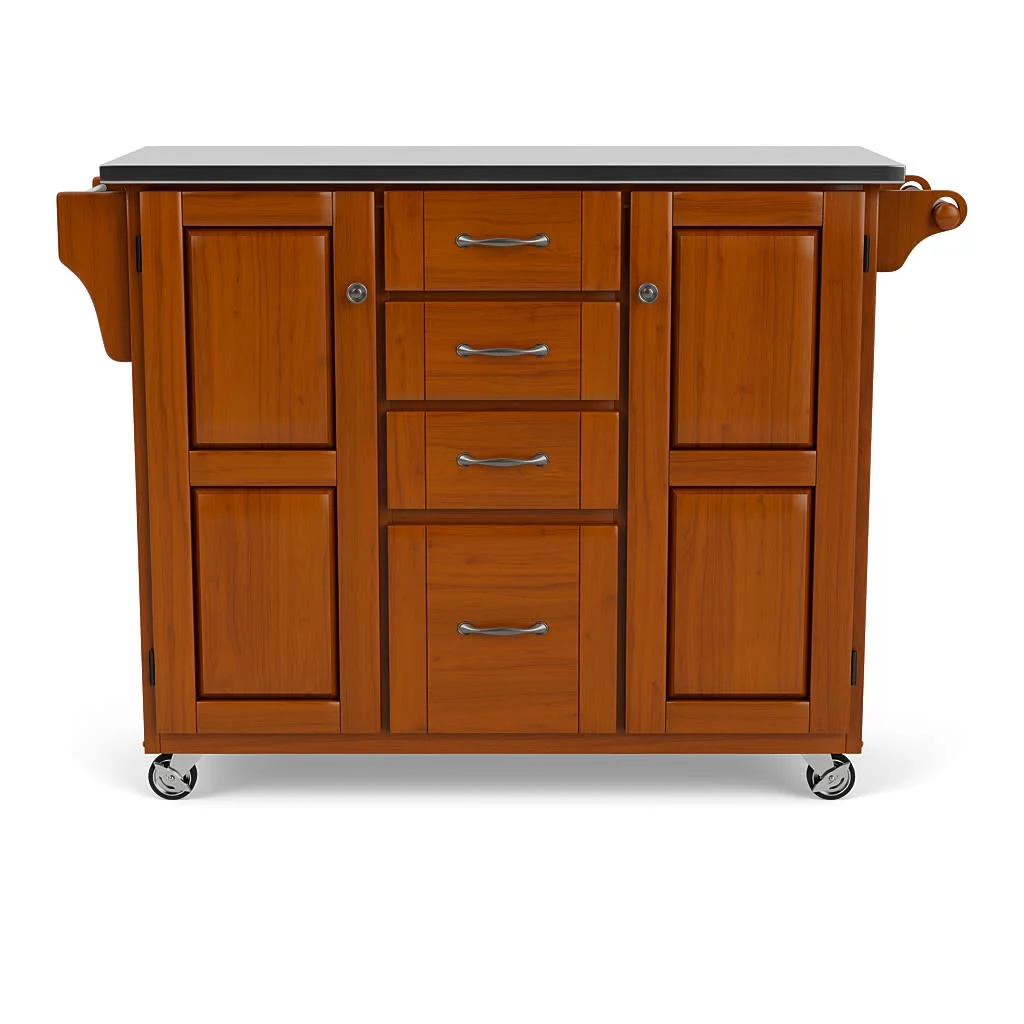 Create-a-Cart Brown Kitchen Cart