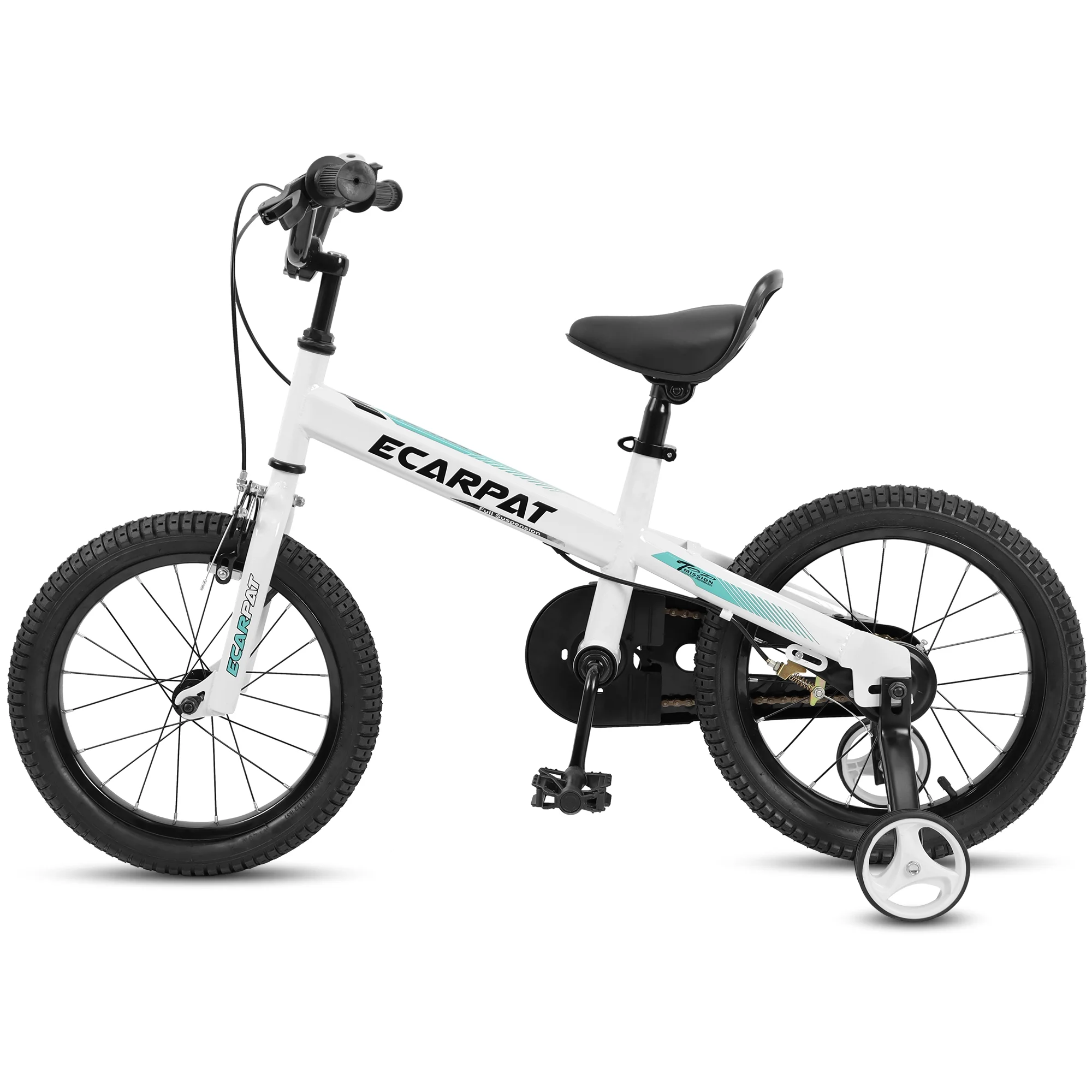 Kid's Bike for Boys Girls, 16 Inch Wheels, Coaster+V Brake, 1 Speed Bicycle With Removable Training Wheels for Children 4-8 Years