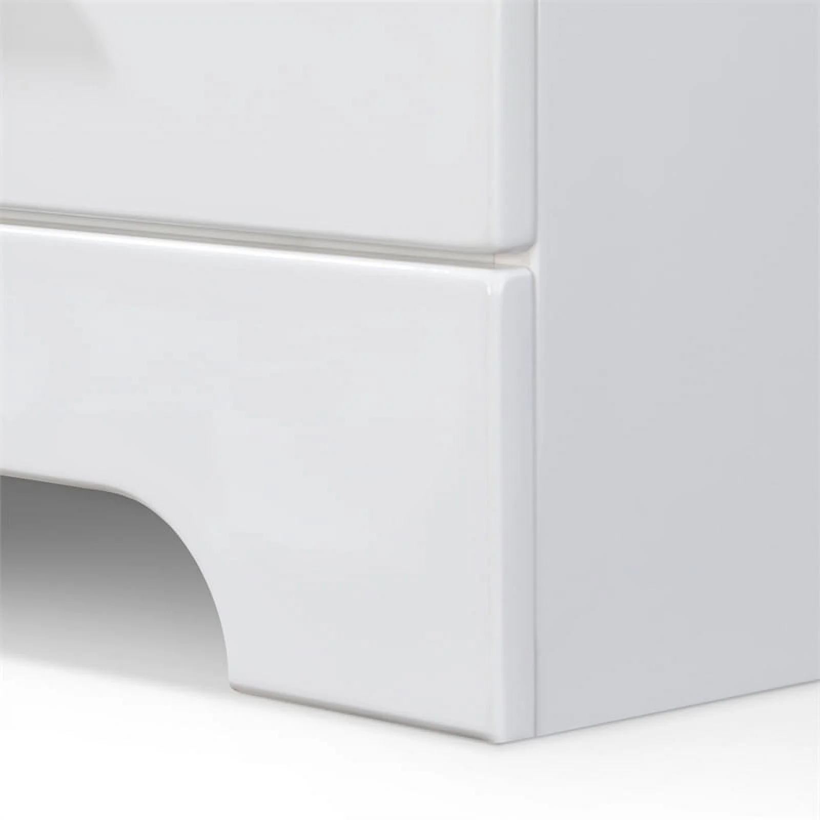 Home Square 2 Drawer Wood Nightstand in White Finish - Set of 2