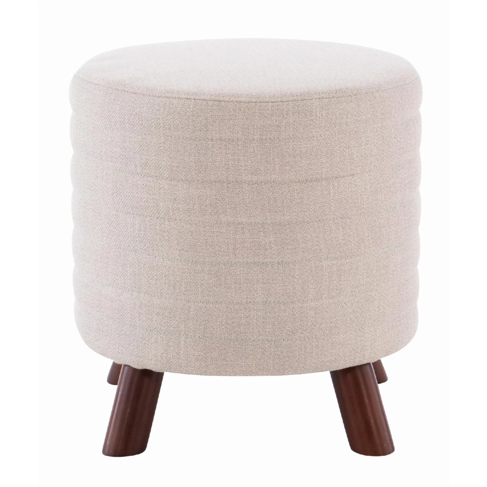 Linon Rivard Round Ottoman Stool - Beige